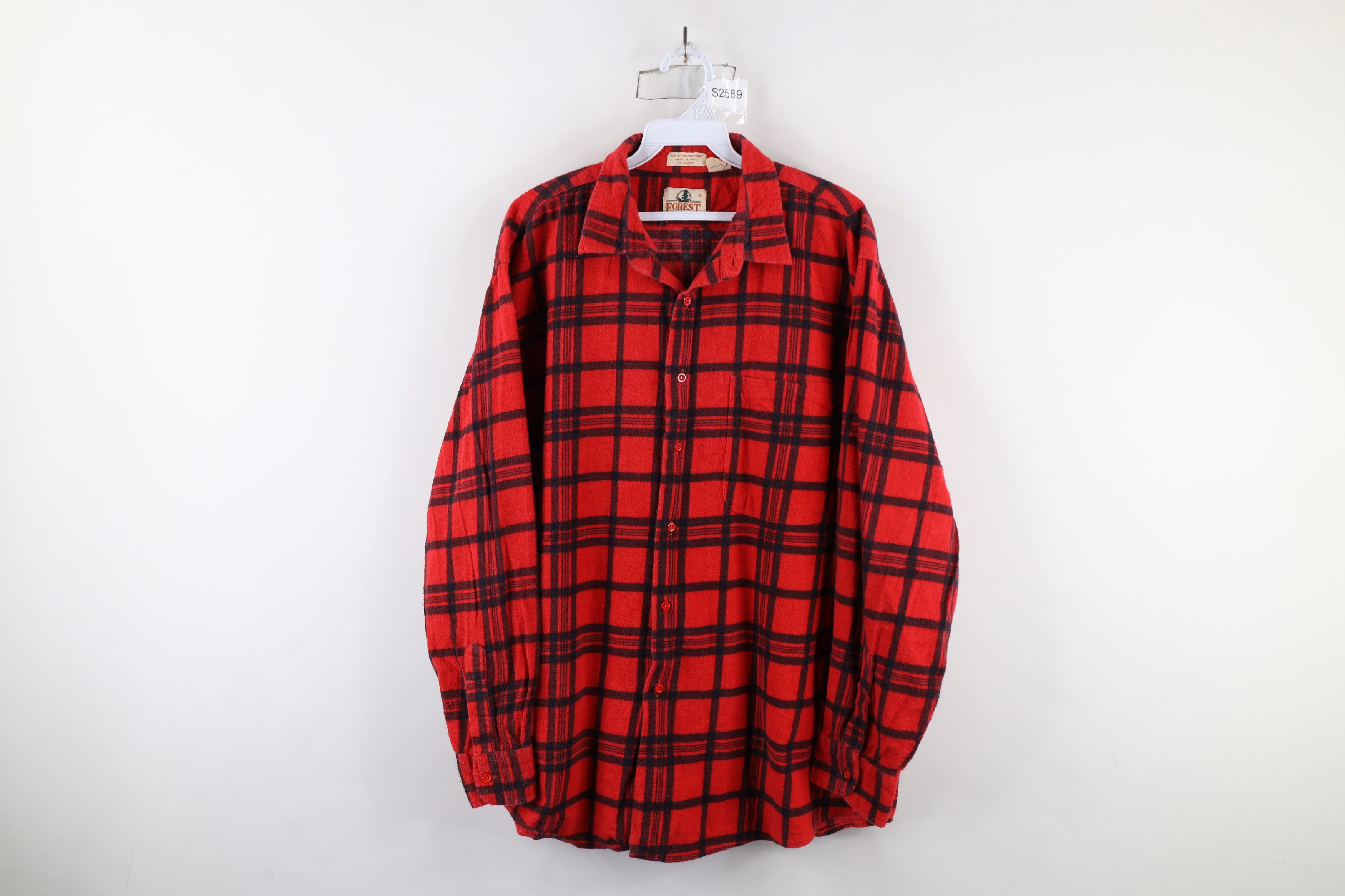 Vintage Vintage 90s Streetwear Collared Button Shirt Red Plaid Size US XL / EU 56 / 4 - 1 Thumbnail