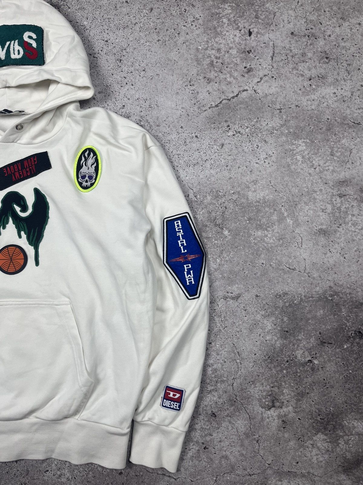 Designer × Diesel Diesel Hoodie White Size S Y2k Size US S / EU 44-46 / 1 - 3 Thumbnail