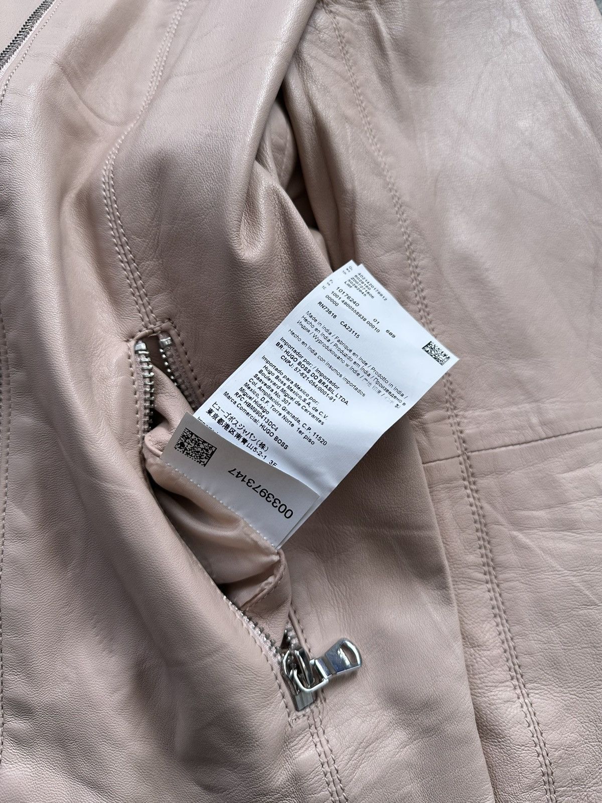 Hugo × Hugo Boss 🫧HUGO LEATHER JACKET Ladies Biker Size L / US 10 / IT 46 - 13 Thumbnail