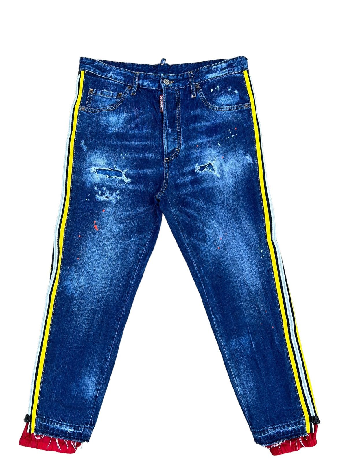 Dsquared2 Dsquared2 Made in Italy Hybrid Denim Side Tape Jeans Size US 32 / EU 48 - 1 Thumbnail