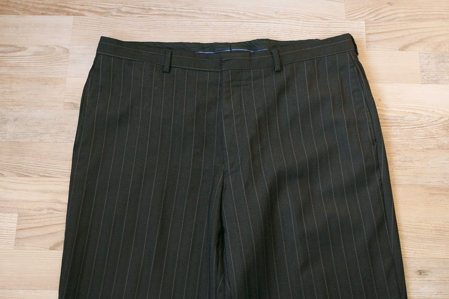 Kenzo Vintage KENZO Homme Wool Wide Leg Pants Black Striped Size US 36 / EU 52 - 2 Thumbnail