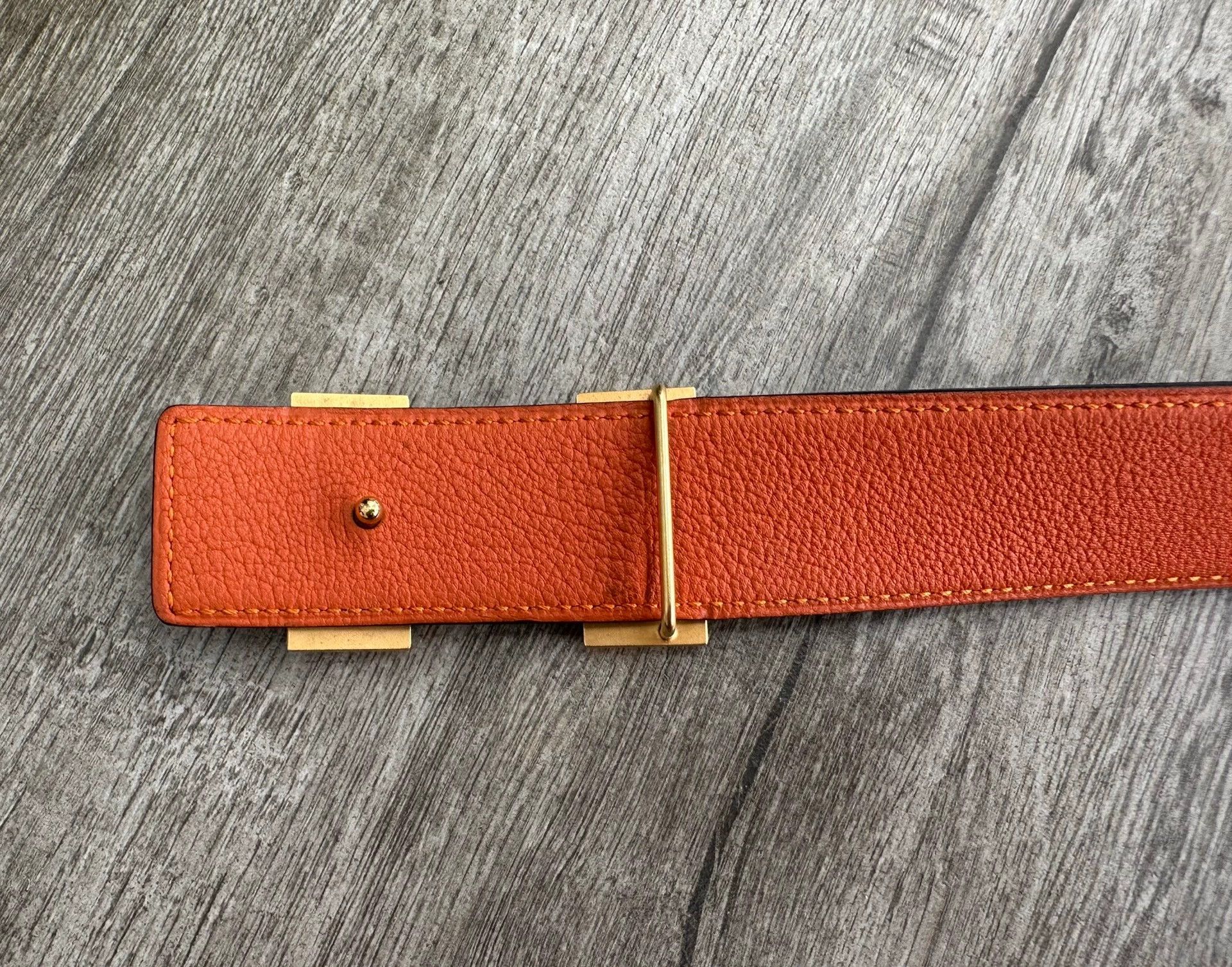 Hermes Hermes H Buckle Gold Belt 85cm Good Size ONE SIZE - 4 Thumbnail