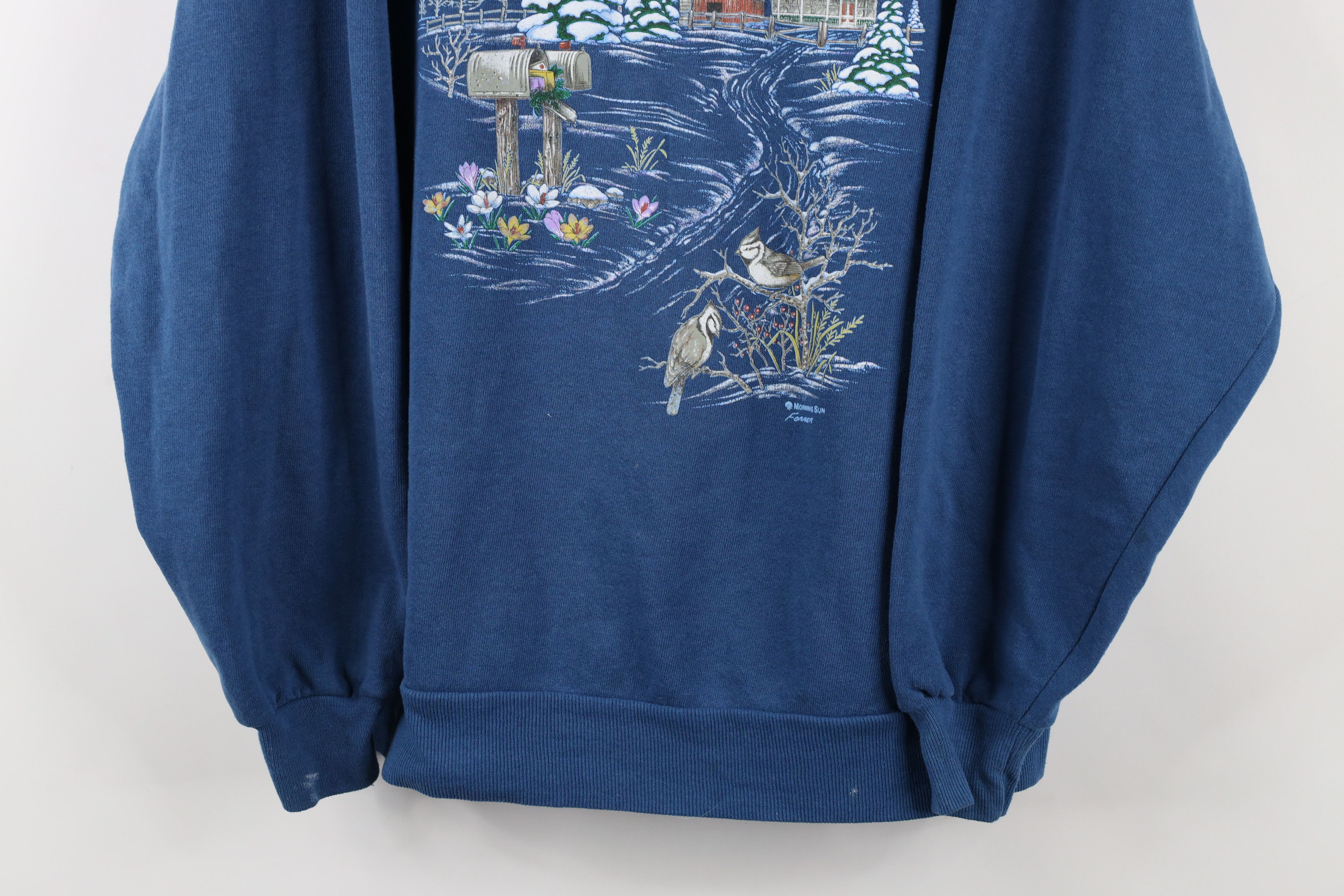Vintage Vintage 90s Country Primitive Farmhouse Sweatshirt USA Size L / US 10 / IT 46 - 3 Thumbnail