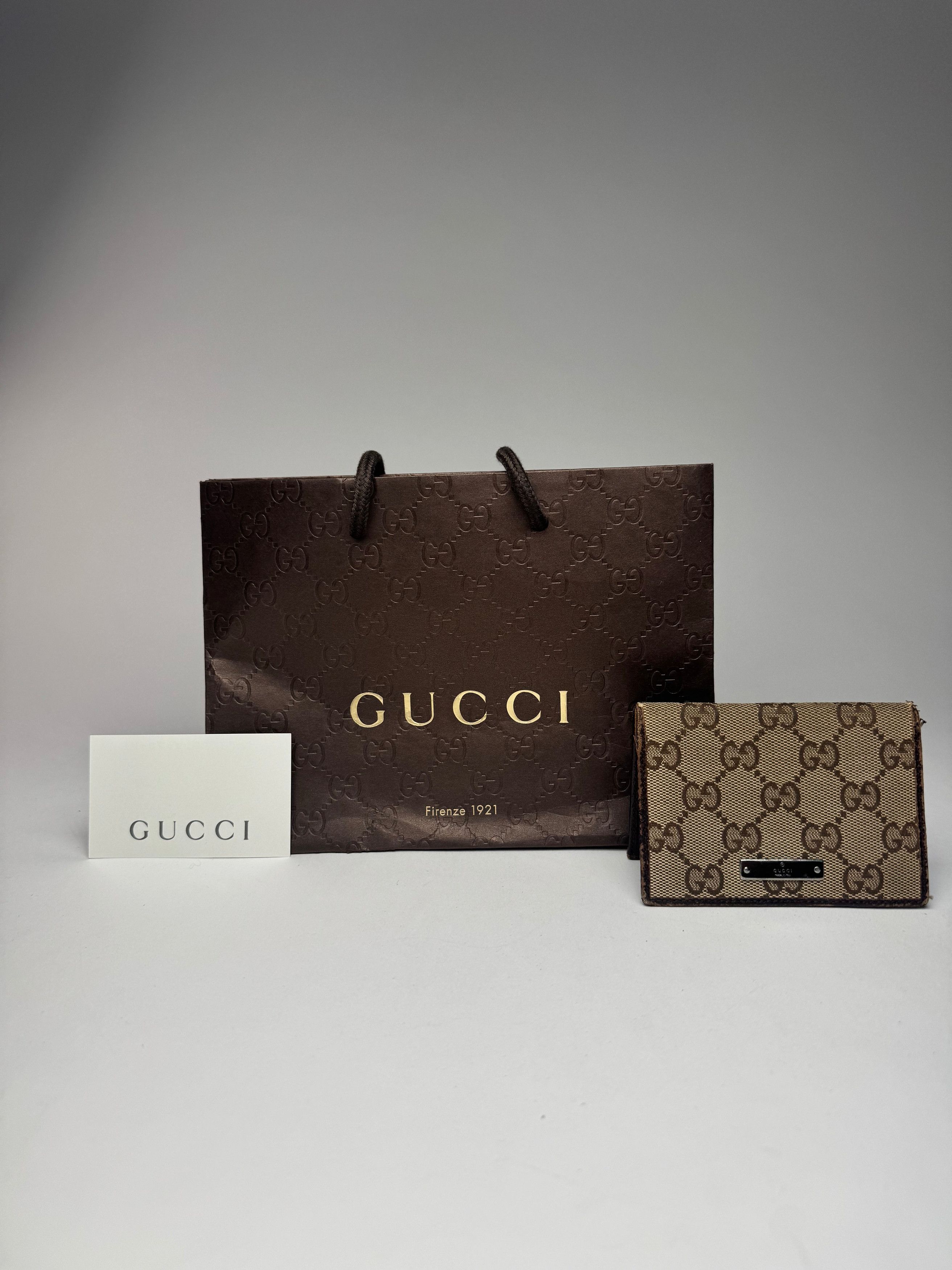 Gucci Vintage Monogram Card holder beige Brown Size ONE SIZE - 1 Thumbnail