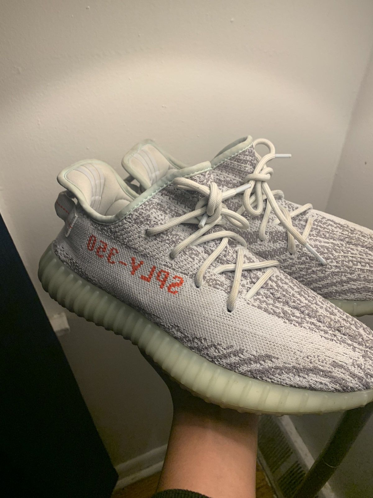 image of Yeezy Season Yeezy 350 Blue Tint Shoes in Grey, Men's (Size 9)