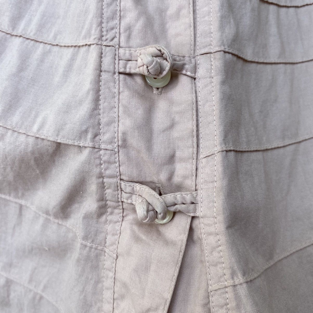 Japanese Brand Yacco MARICARD Pink Textured Short Sleeve Mandarin Collar Size XL / US 12-14 / IT 48-50 - 16 Thumbnail