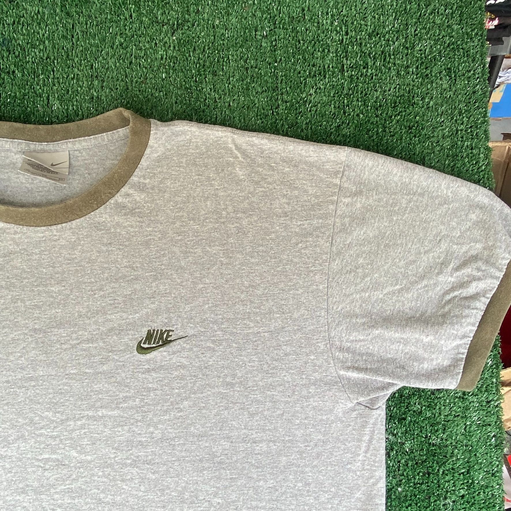 Nike Vintage Y2K Nike Logo Shirt Gray Retro Swoosh Ringer Tee Size US XL / EU 56 / 4 - 2 Thumbnail