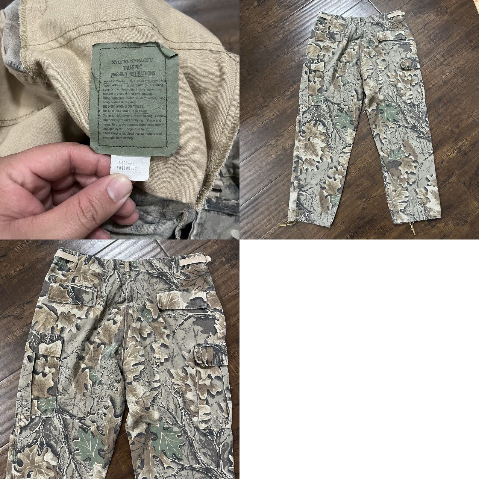 Vintage VINTAGE Tru-Spec Cargo Pants 34x29 Advantage Timber Camo Hunting 90s Mens L Size US 33 - 8 Thumbnail