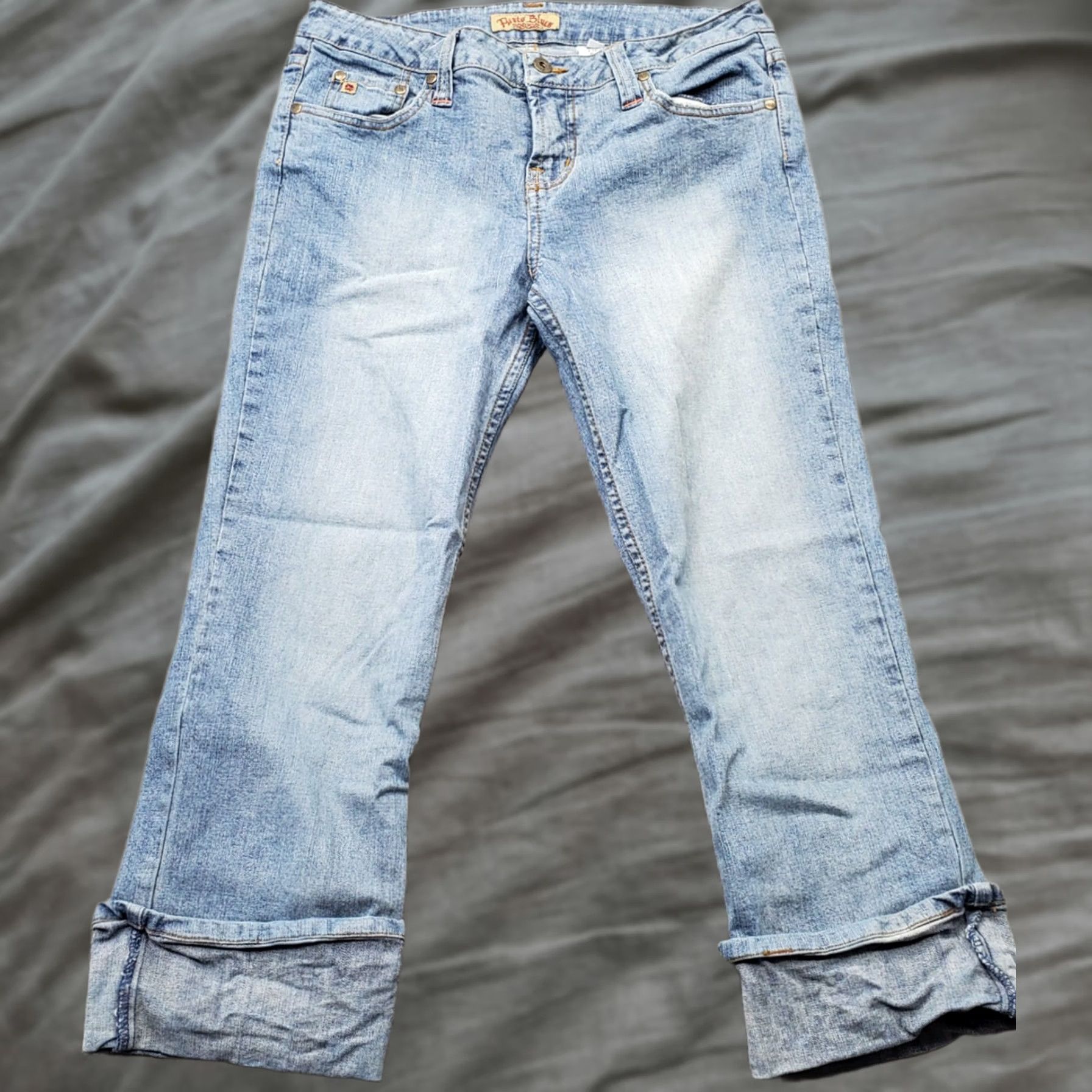 Vintage Paris Blues Jeans Womens 11 Blue Denim 5-Pocket Design Cuffed Hem Straight Leg Jeans Women’s 11 Blue Denim 5-Pocket Design Cuffed Hem Size 32" / US 10 / IT 46 - 1 Thumbnail