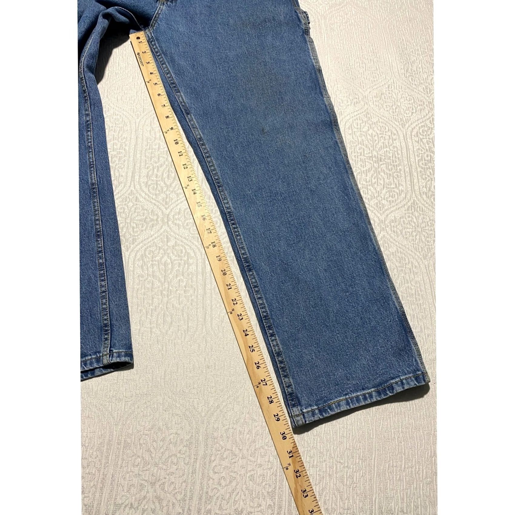 Lee Lee Workwear Carpenter Jeans Blue Denim Straight Leg 34x30 Mens Regular Stretch Pockets Boots Hammer Loop 90s Style Modern Denim Comfort Size US 34 / EU 50 - 7 Thumbnail