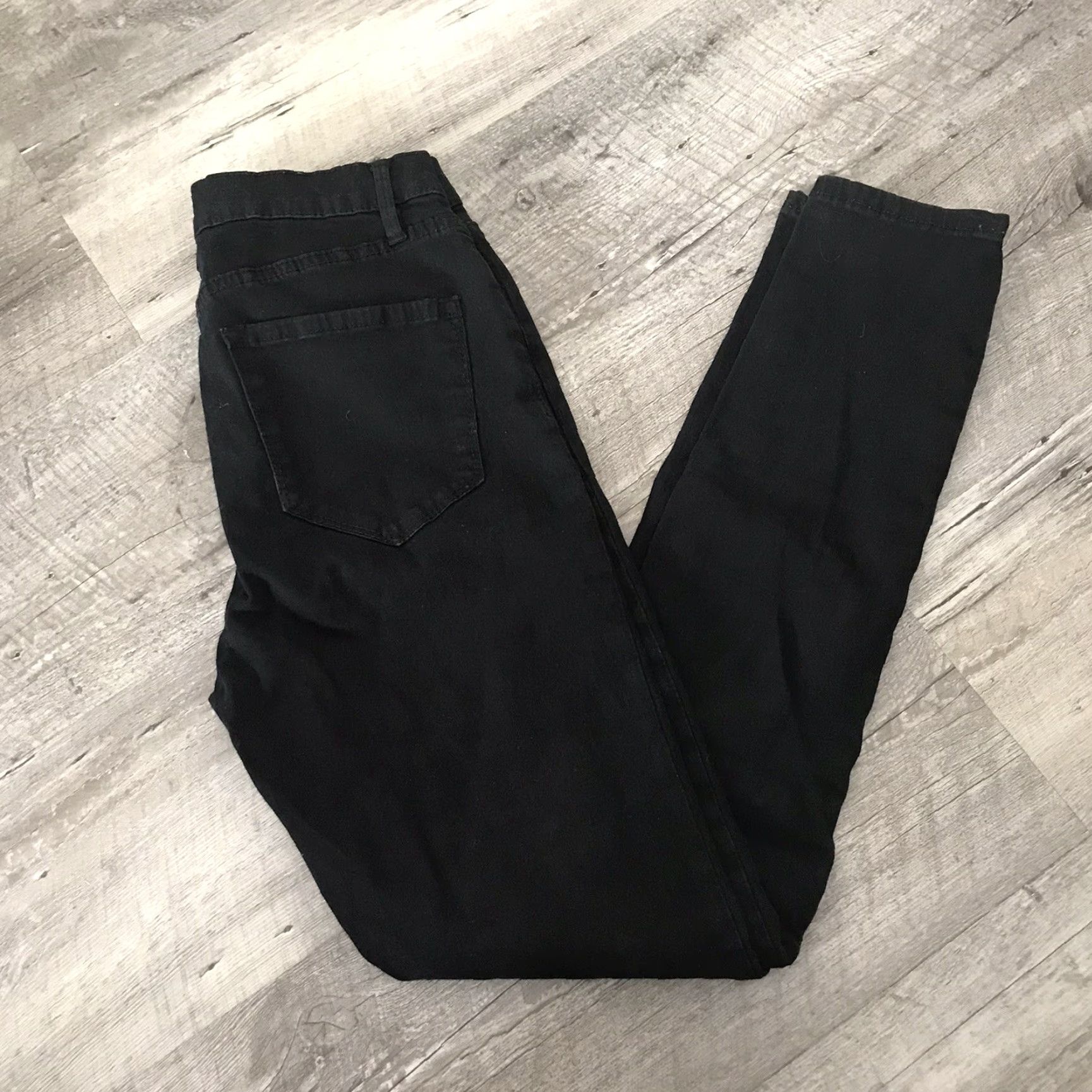 Bdg BDG Urban Outfitters Twig High Rise Black Jeans Size 25 Distressed Knee 5-Pocket Slim Skinny Stretch Denim Women Size 42" / US 20 - 5 Thumbnail