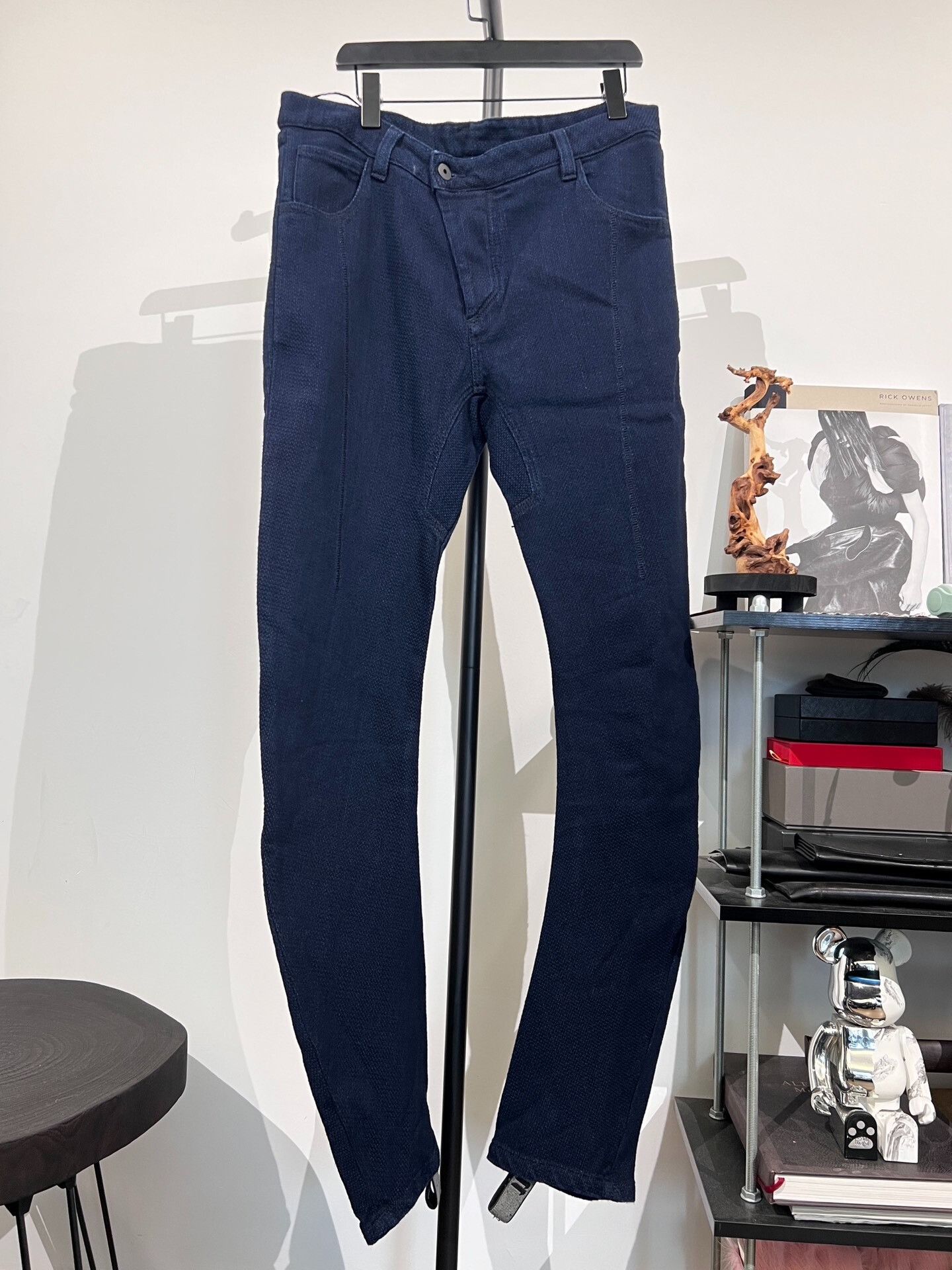 11 By Boris Bidjan Saberi 11by bbs P1 Cotton-Linen Curved Denim Pants Size US 31 - 1 Thumbnail