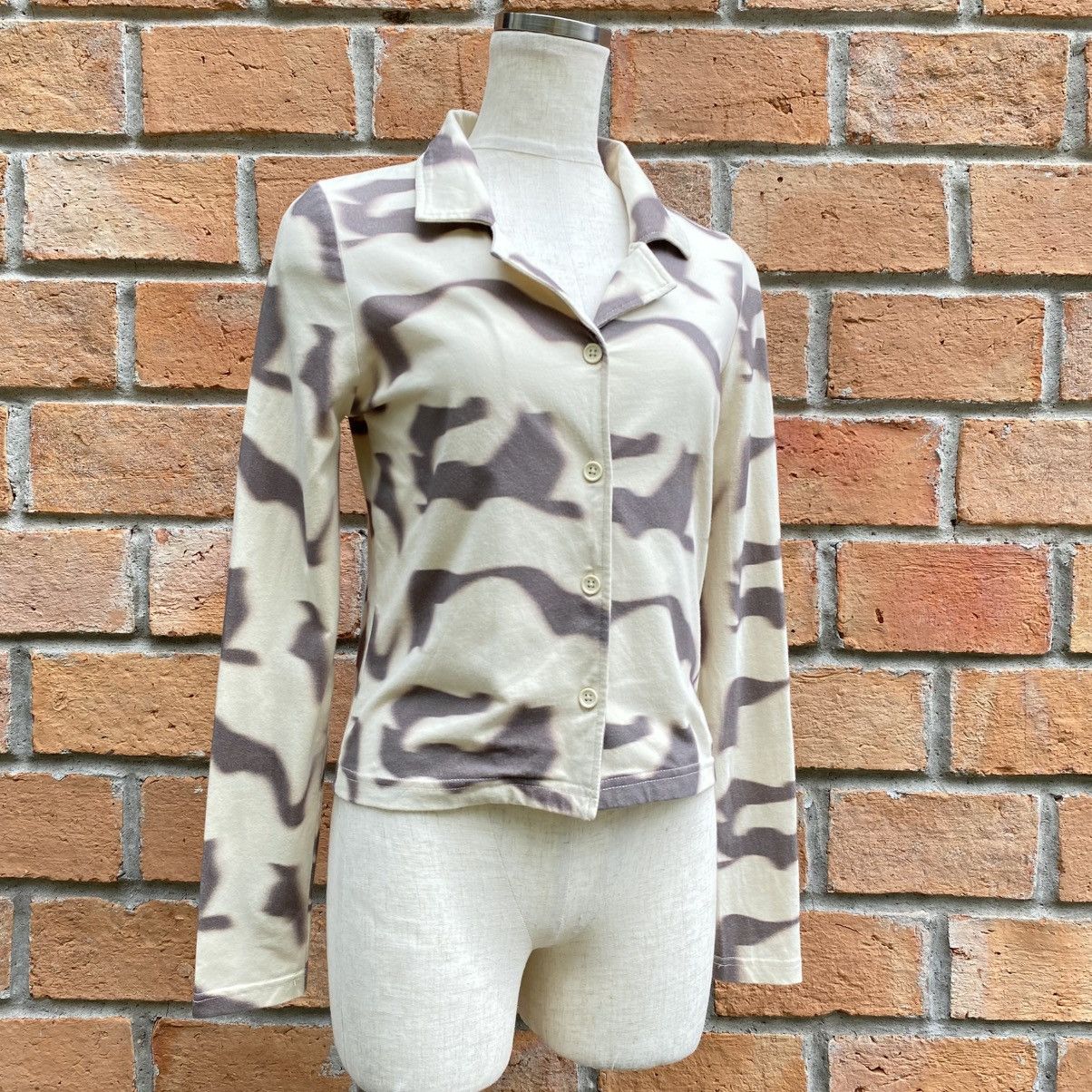 LAGUA GEM Desert Toned Abstract Print Blouse