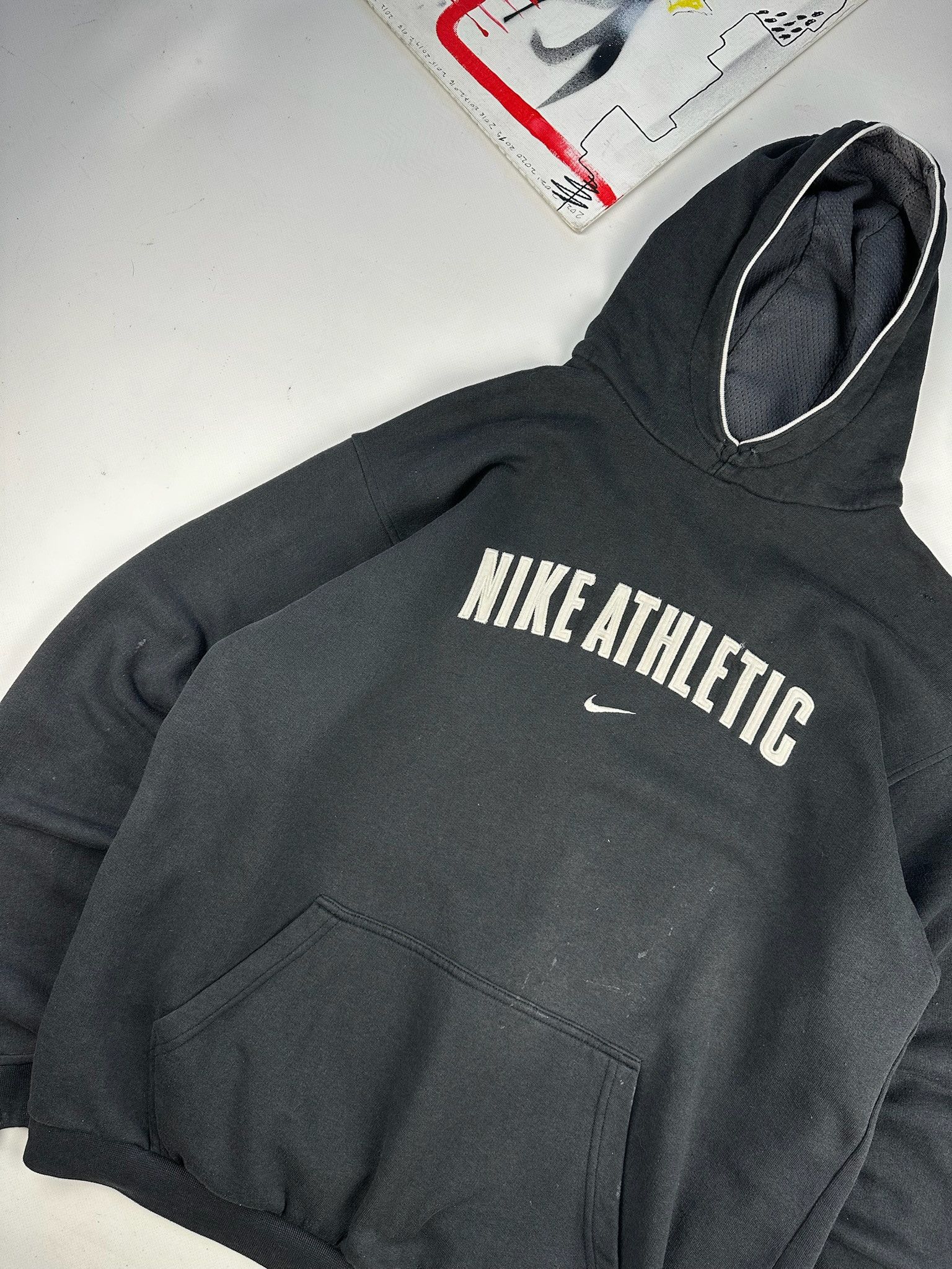 Nike Vintage Nike Athletic Hoodie big logo Centr swoosh size L Size US L / EU 52-54 / 3 - 3 Thumbnail
