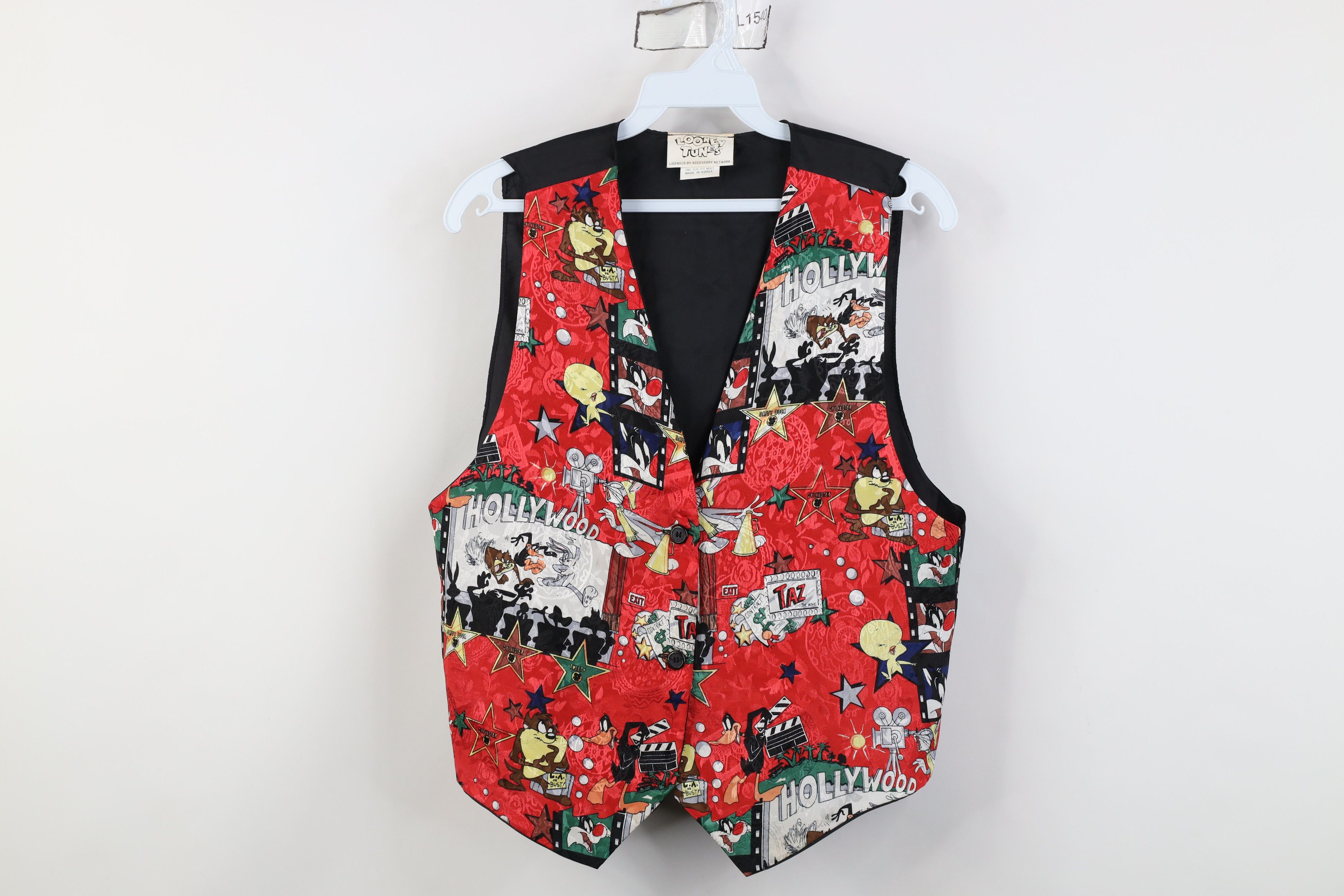 Vintage Vintage 90s Looney Tunes Hollywood Movie Tie Vest Jacket Size ONE SIZE - 1 Thumbnail