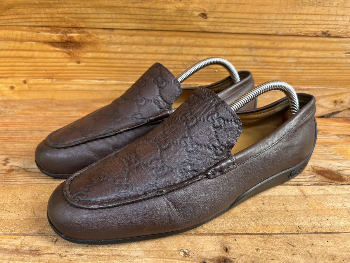 Gucci Men’s San Marino Leather Gg Guccissima Driving Loafers