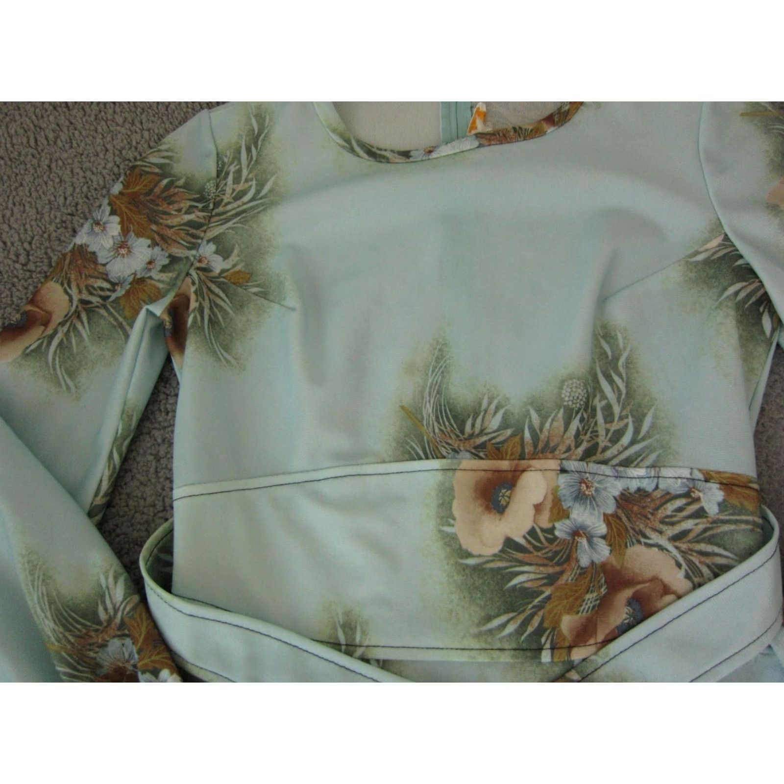 Vintage VINTAGE Momentum Dress Womens One Size Blue Floral Long 60s 70s A-Line Casual Ladies Size ONE SIZE - 2 Thumbnail