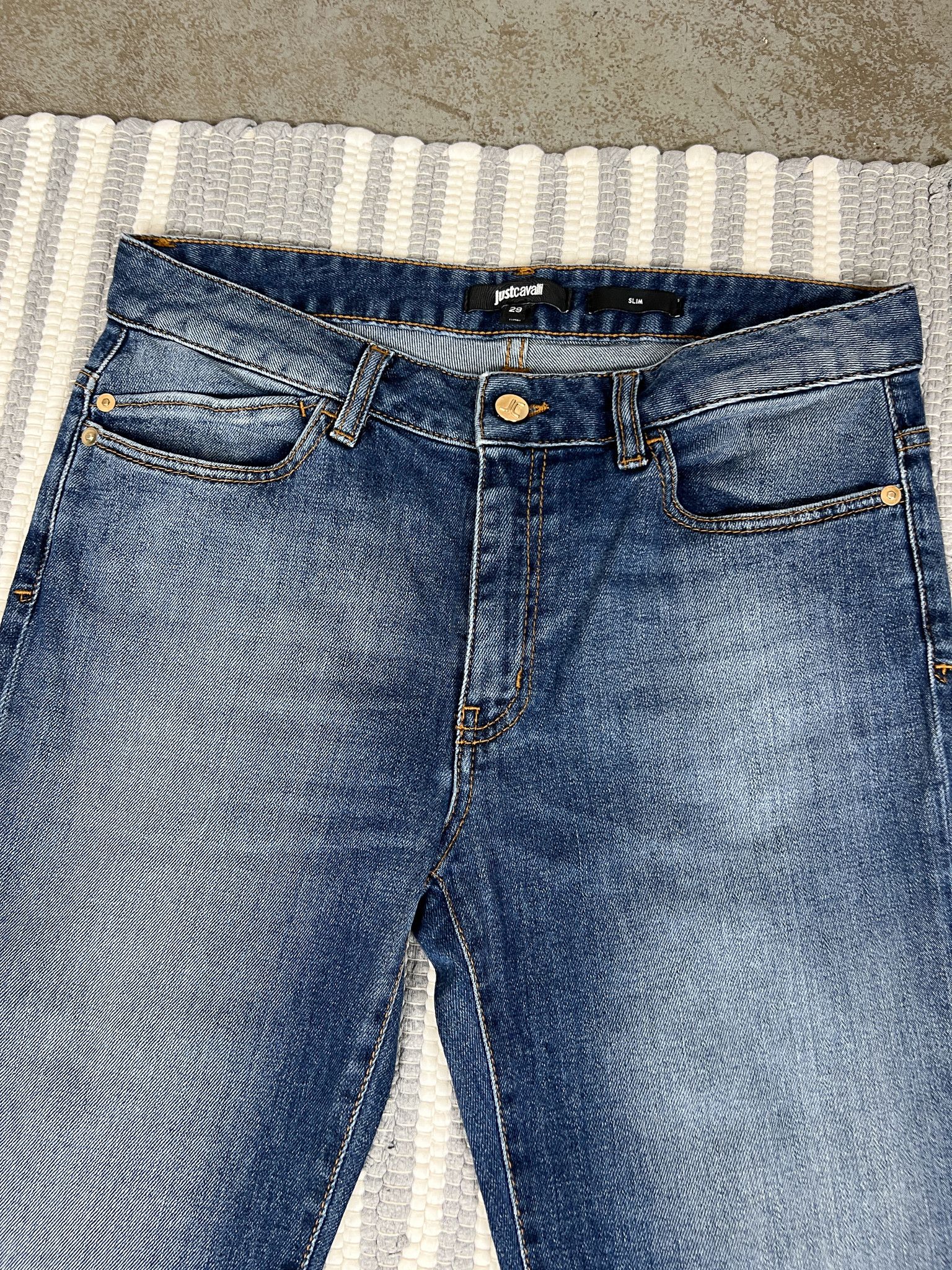 Just Cavalli Just Cavalli Slim Blue Denim Jeans Pants Size US 29 - 3 Thumbnail
