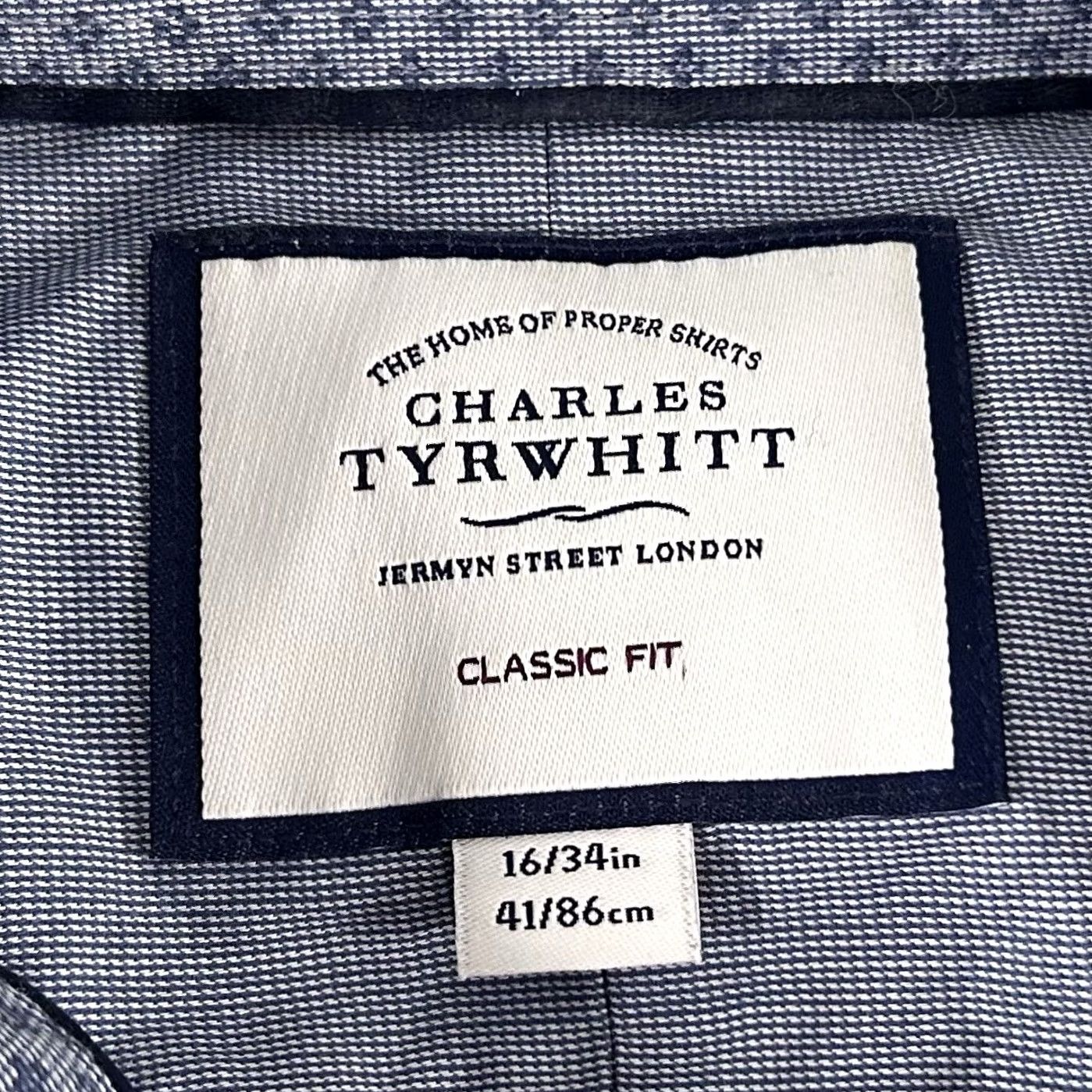 Charles Tyrwhitt Charles Tyrwhitt Dress Shirt 16 34 Classic Fit Blue Floral Cotton Shirt Mens Size 42R - 3 Thumbnail