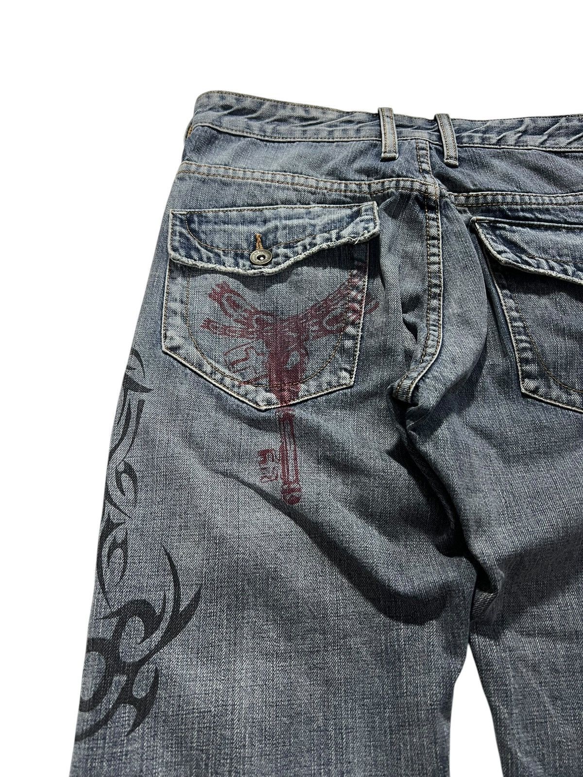 14th Addiction 💥Flare💥Semantic Design Printed Distress Punk Jeans Size US 30 / EU 46 - 11 Thumbnail