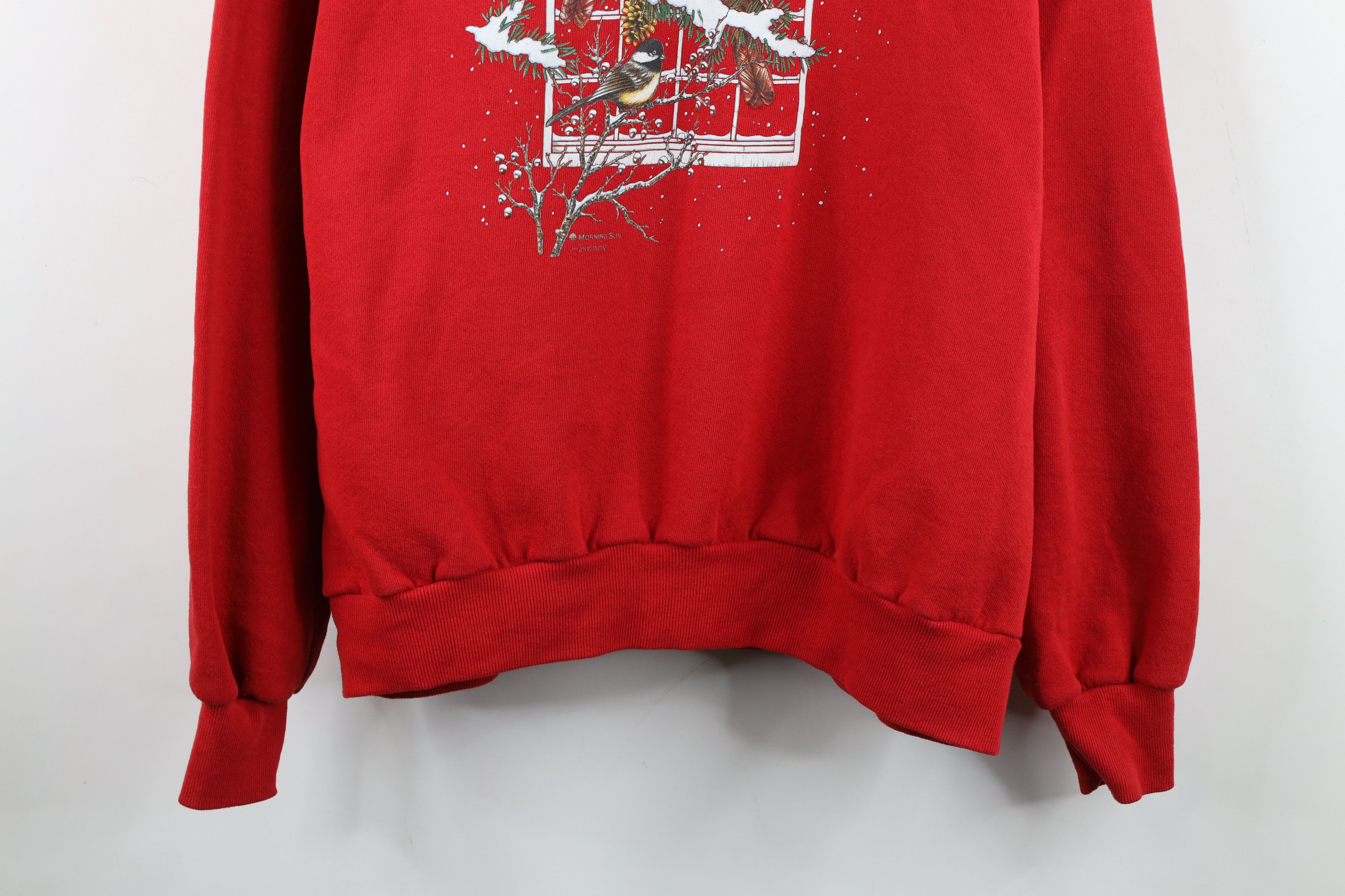 Vintage Vintage 90s Streetwear Christmas Snow Birds Sweatshirt USA Size XL / US 12-14 / IT 48-50 - 3 Thumbnail