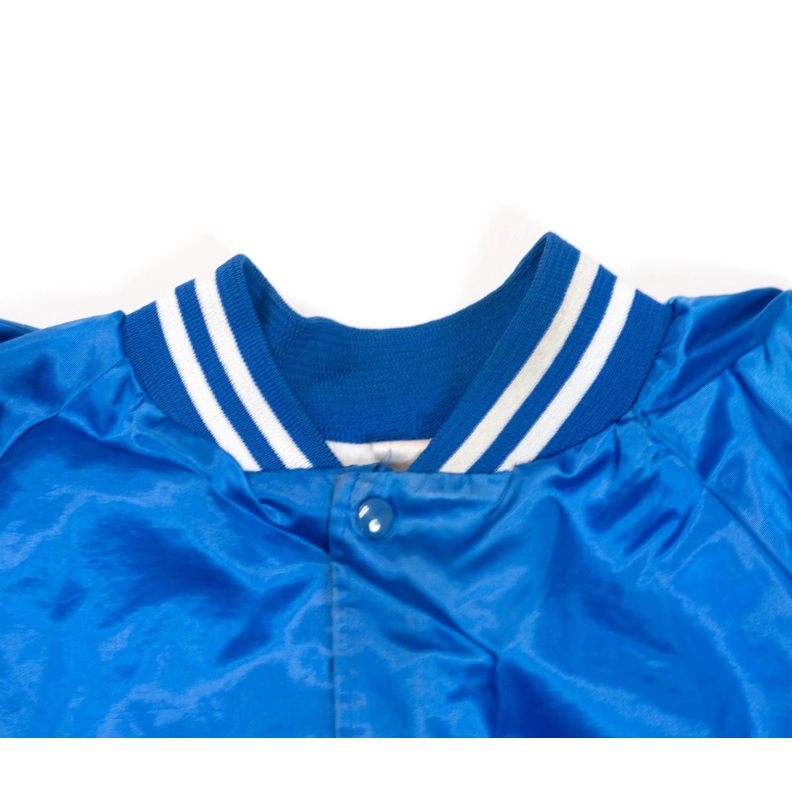 Vintage VINTAGE Blue Satin Bomber Jacket Mens 3XL Cotton Lined Union Made In USA 31x29 Size US XXL / EU 58 / 5 - 5 Thumbnail