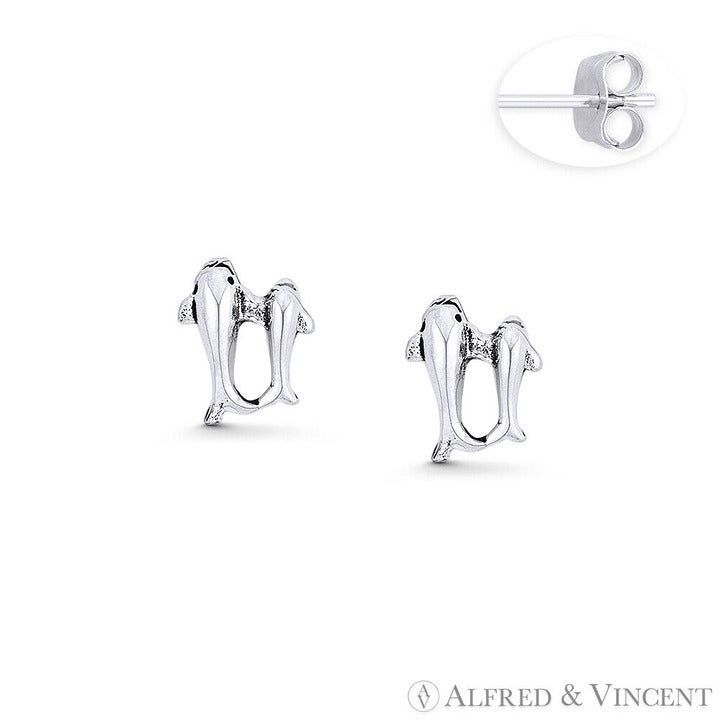 Other Mother & Baby Dolphin Motherhood Charm Stud Earrings Size ONE SIZE - 1 Preview