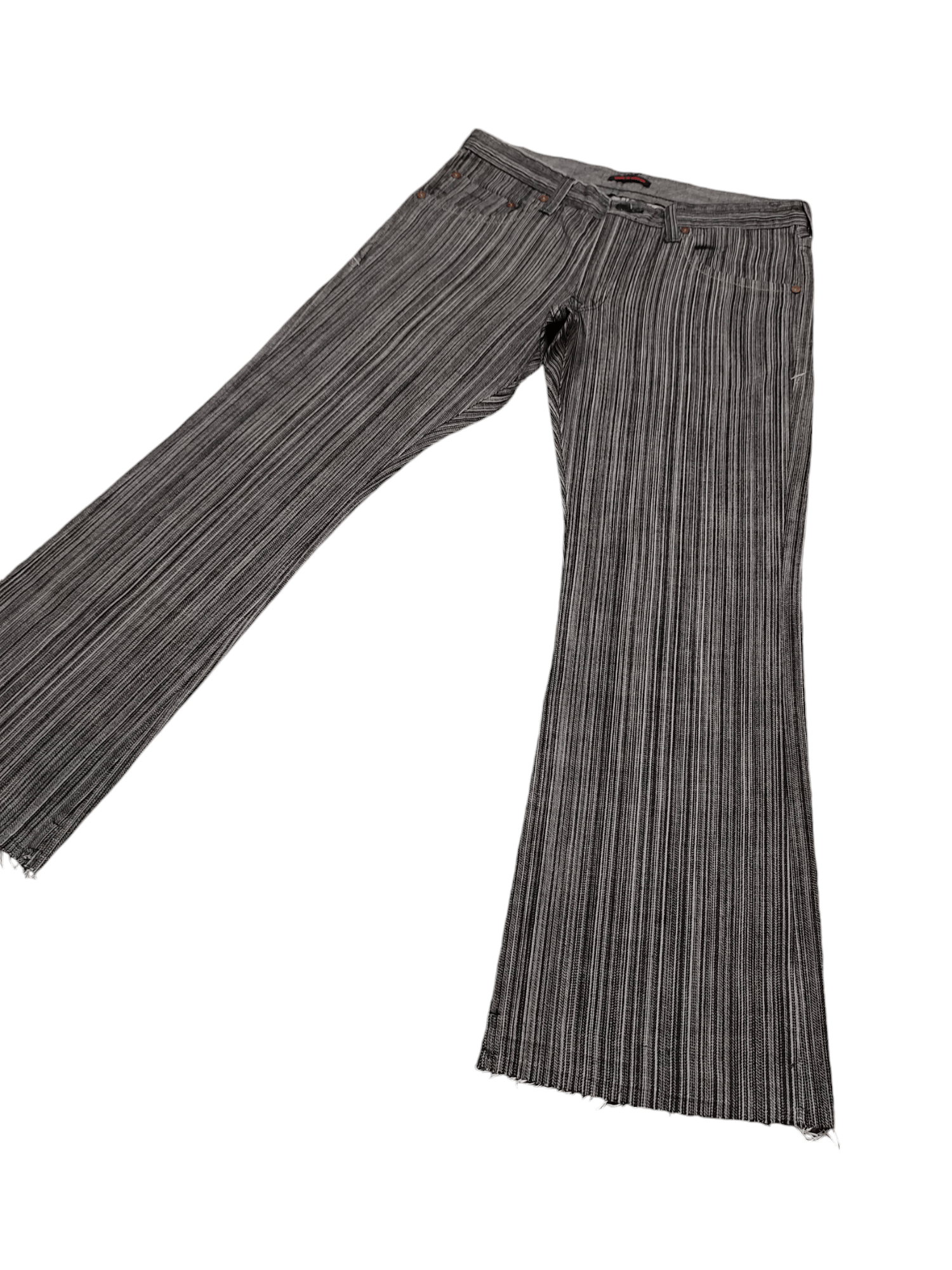 Flare Jeans Blue Way Union Made Japan Striped Denim Bootcut