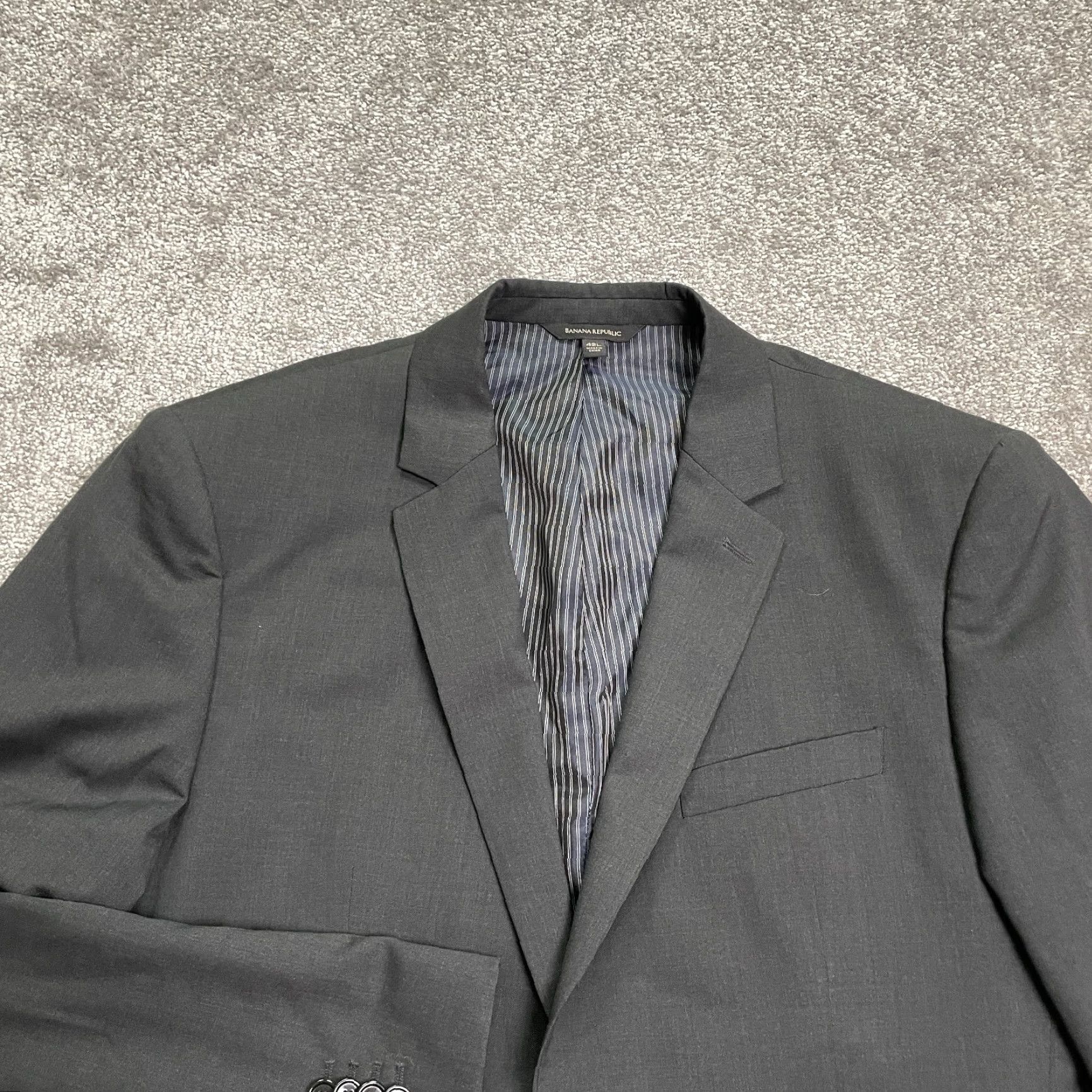 Banana Republic Banana Republic Blazer Mens 42 Long Gray Wool Work Suit Size 42R - 3 Thumbnail
