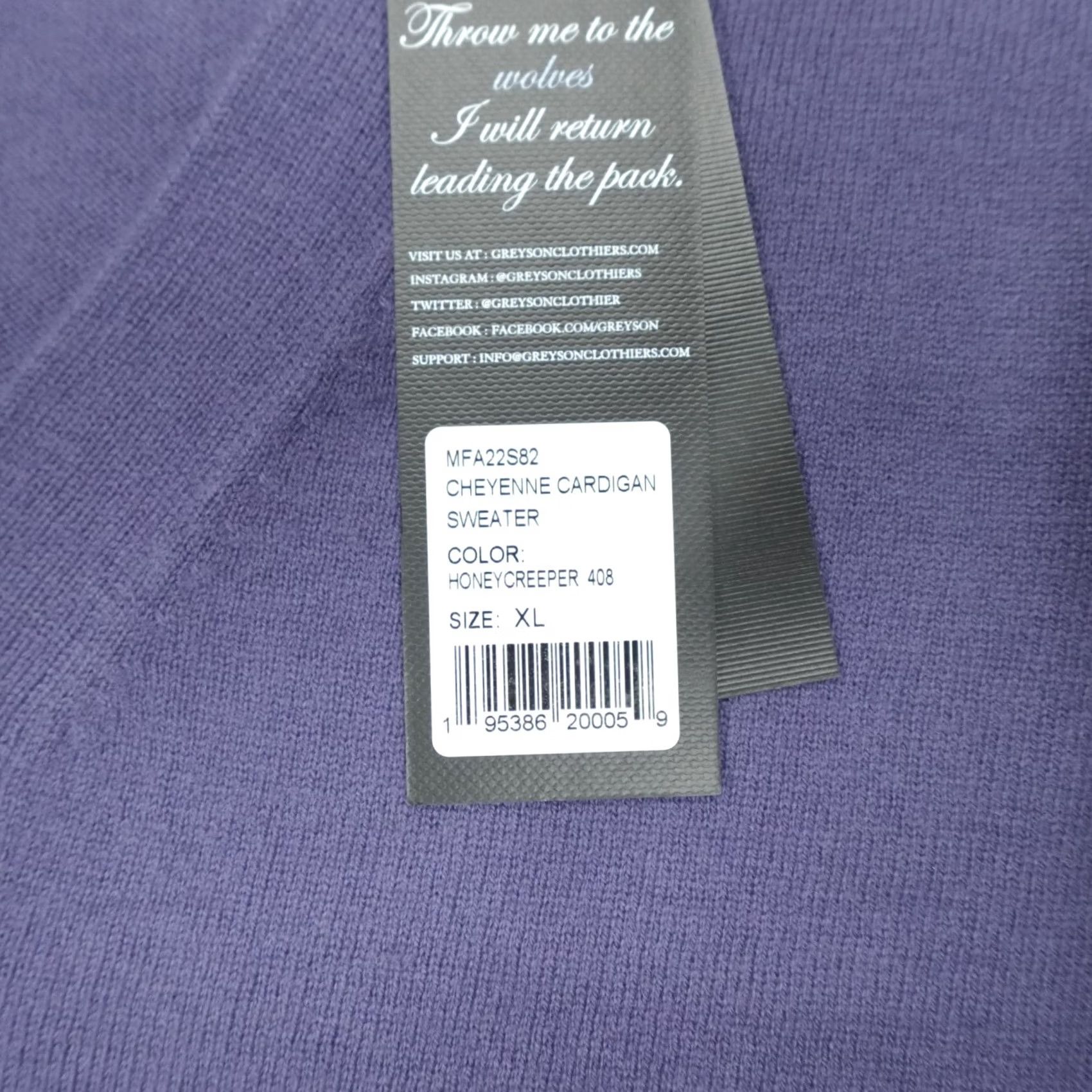 Vintage Greyson Cardigan Sweater Mens XL Purple Honeycreeper Nylon Wool V-Neck Button Modern - 000 Size US XL / EU 56 / 4 - 3 Thumbnail