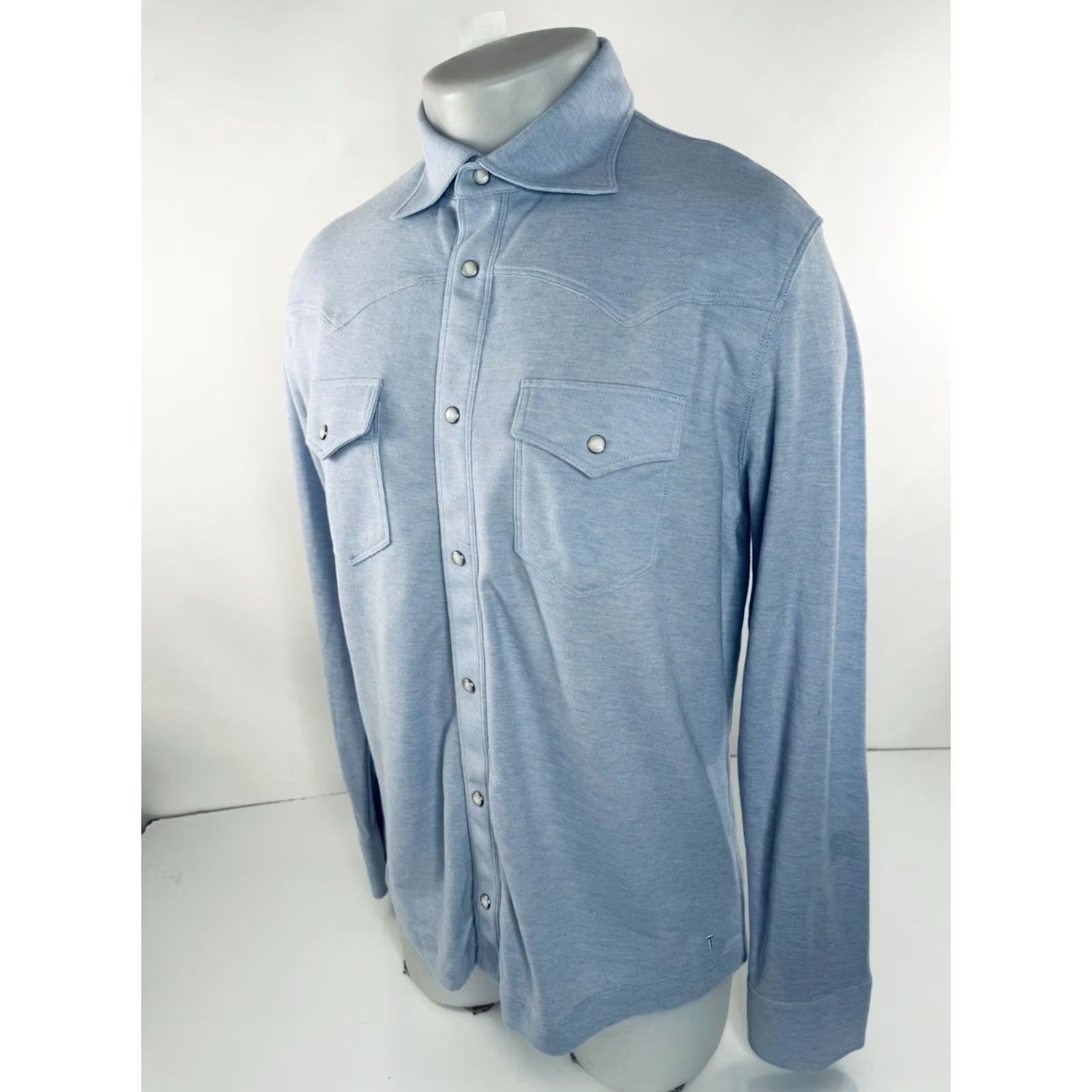 Vintage LEFT COAST TEE Western Pearl Snap M Shirt Blue Button-Up Mens Size US M / EU 48-50 / 2 - 2 Thumbnail