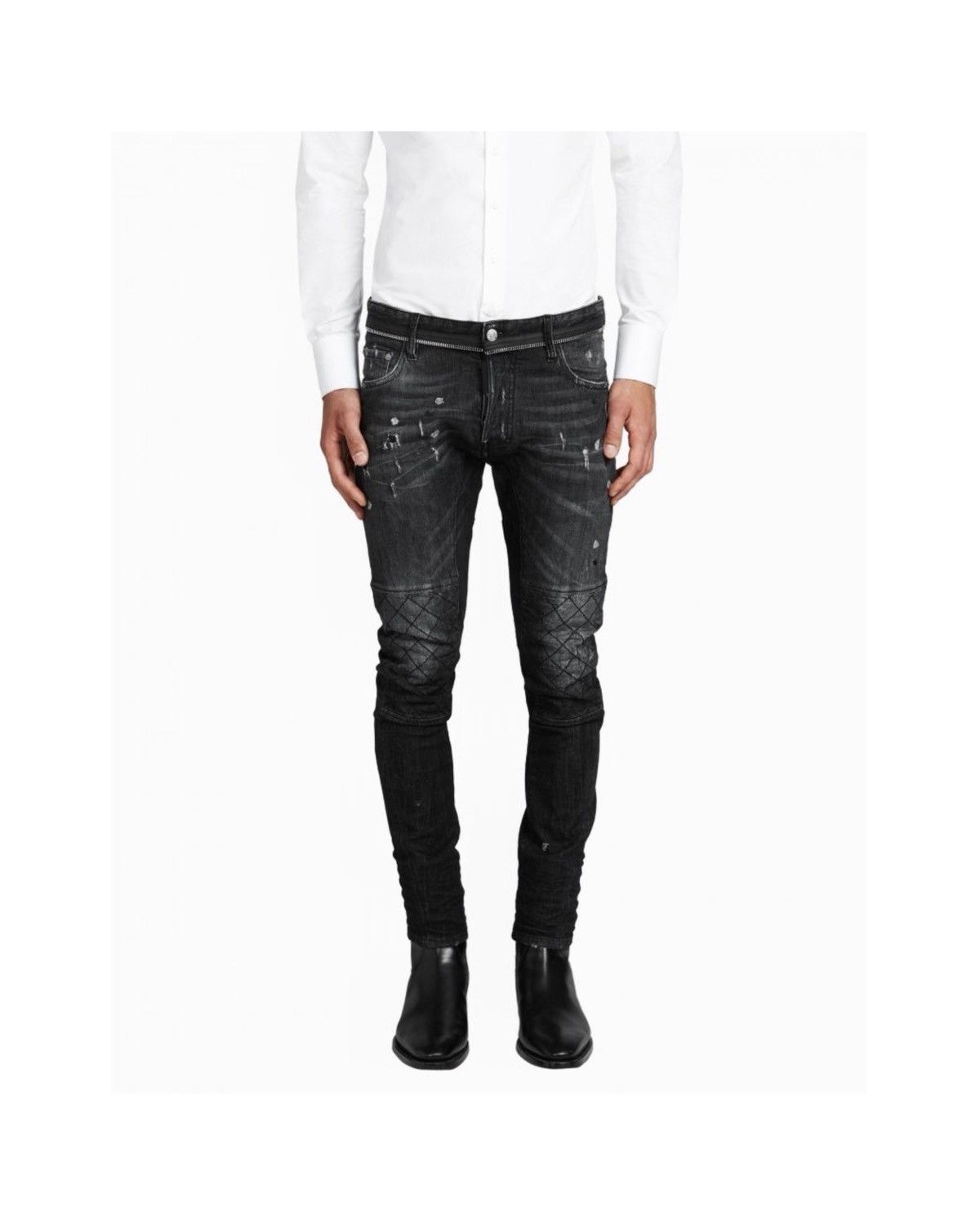 Dsquared2 DSQUARED2 TIDY BIKER ZIP STRETCH JEANS Size US 30 / EU 46 - 13 Thumbnail