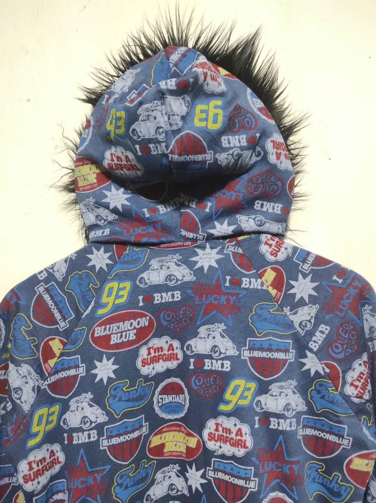 Japanese Brand Blue Moon Blue Reversibel zip Fur hoodie LGB ifsix style Size US XS / EU 42 / 0 - 12 Thumbnail