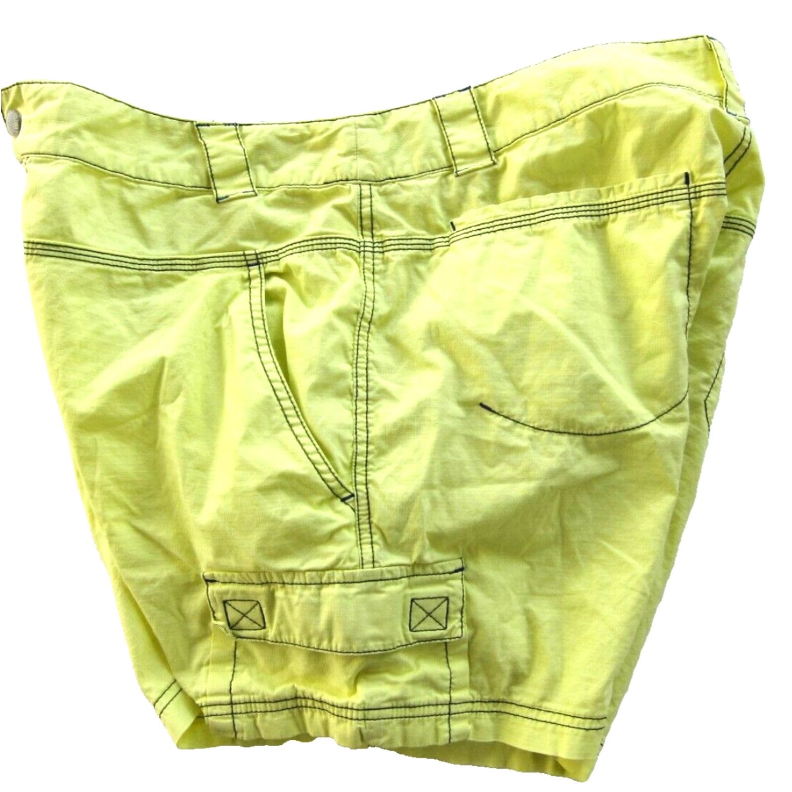 Vintage Title Nine Cotton Stretch Brash Yellow Hike Travel Pocket Cargo Short Women L Size 36" / US 14 / IT 50 - 5 Thumbnail