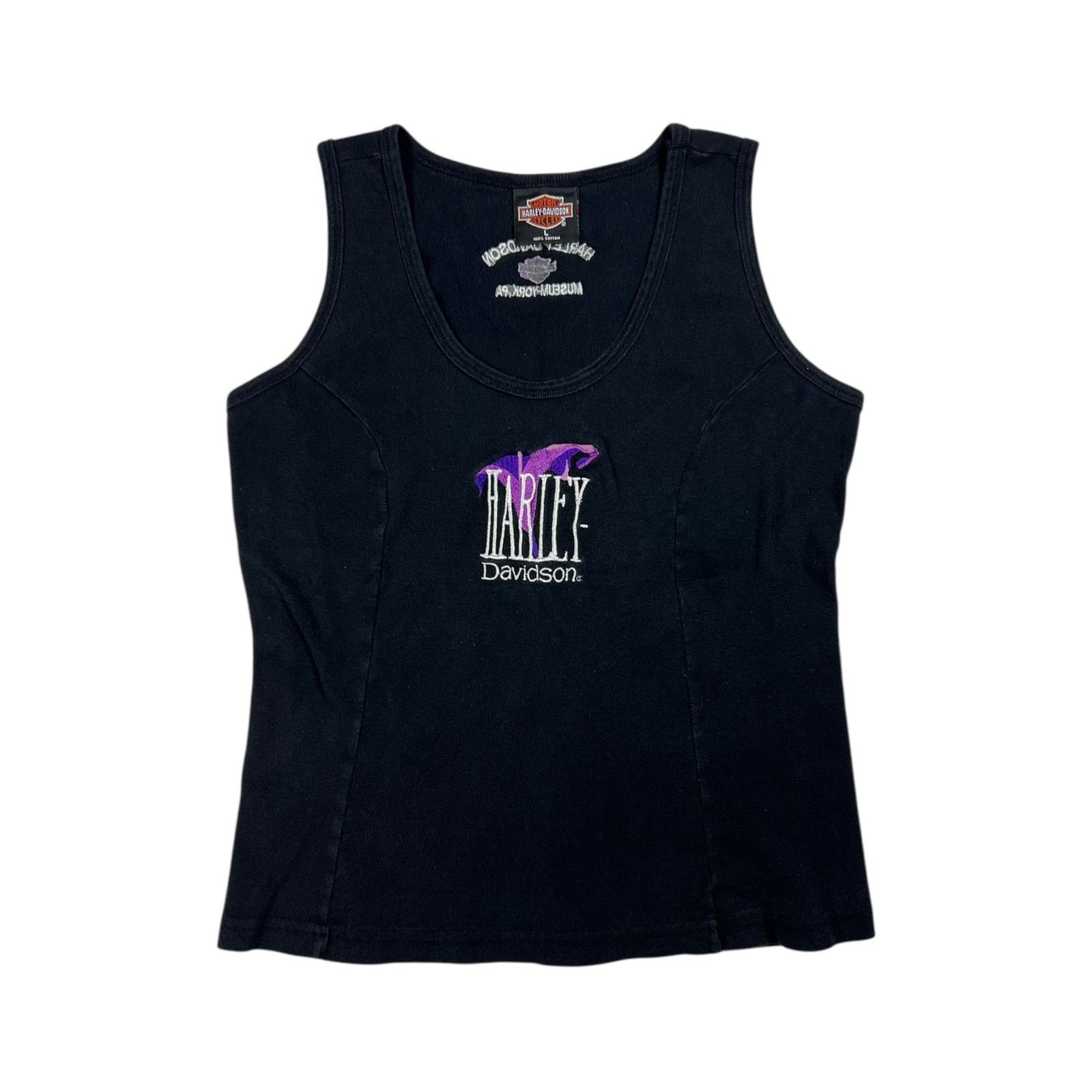 Harley Davidson × Vintage Vintage Y2K Harley Davidson Femme biker baby style tank top Size L / US 10 / IT 46 - 1 Thumbnail