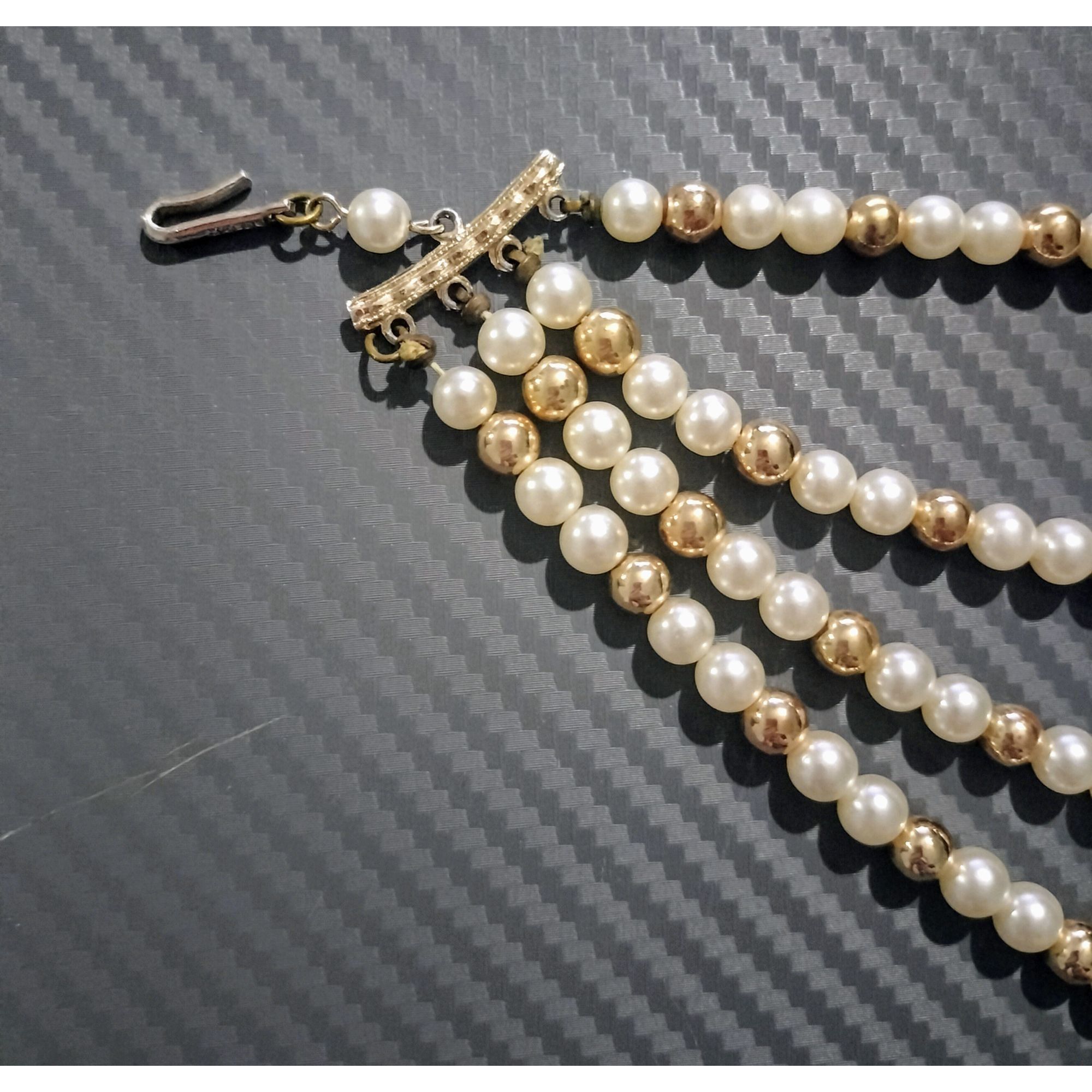 Vintage Vintage Multi Strand Faux Pearl Necklace White Gold Tone Dec Size ONE SIZE - 13 Thumbnail