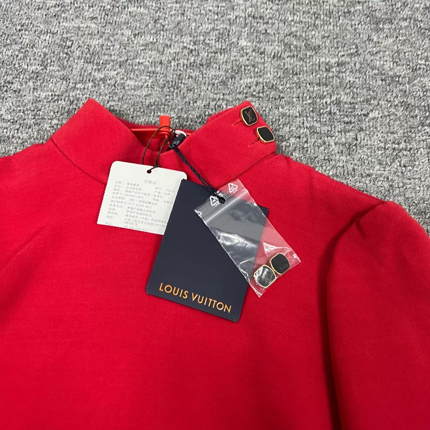 Louis Vuitton LV Red Wool Dress Yu Shuxin Style Size 34 New With Tags Size XS / US 0-2 / IT 36-38 - 4 Thumbnail