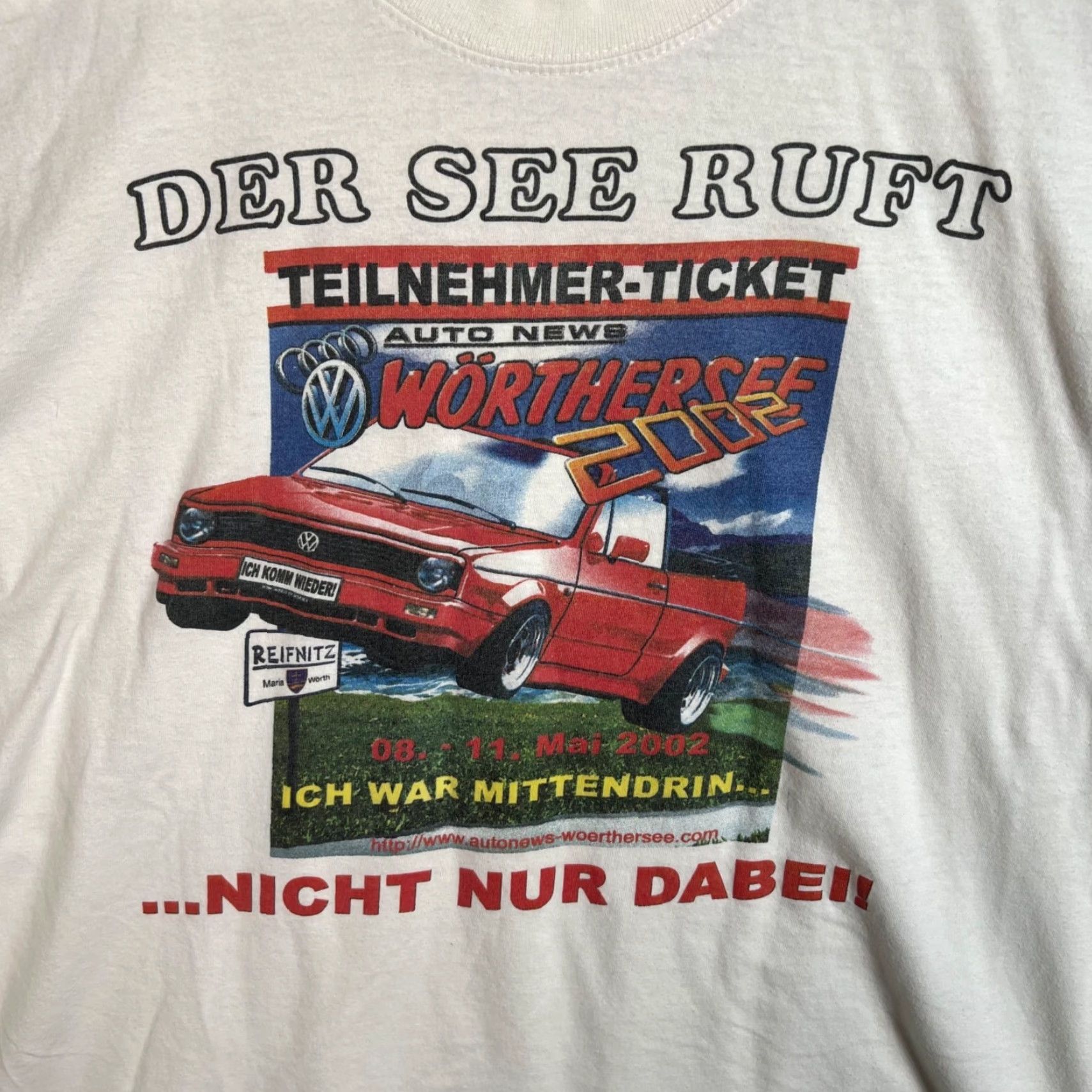 Vintage VINTAGE 2002 VW Wörthersee Auto Treffen Golf T-Shirt Adult XL White Mens Shirt Size US XL / EU 56 / 4 - 6 Thumbnail
