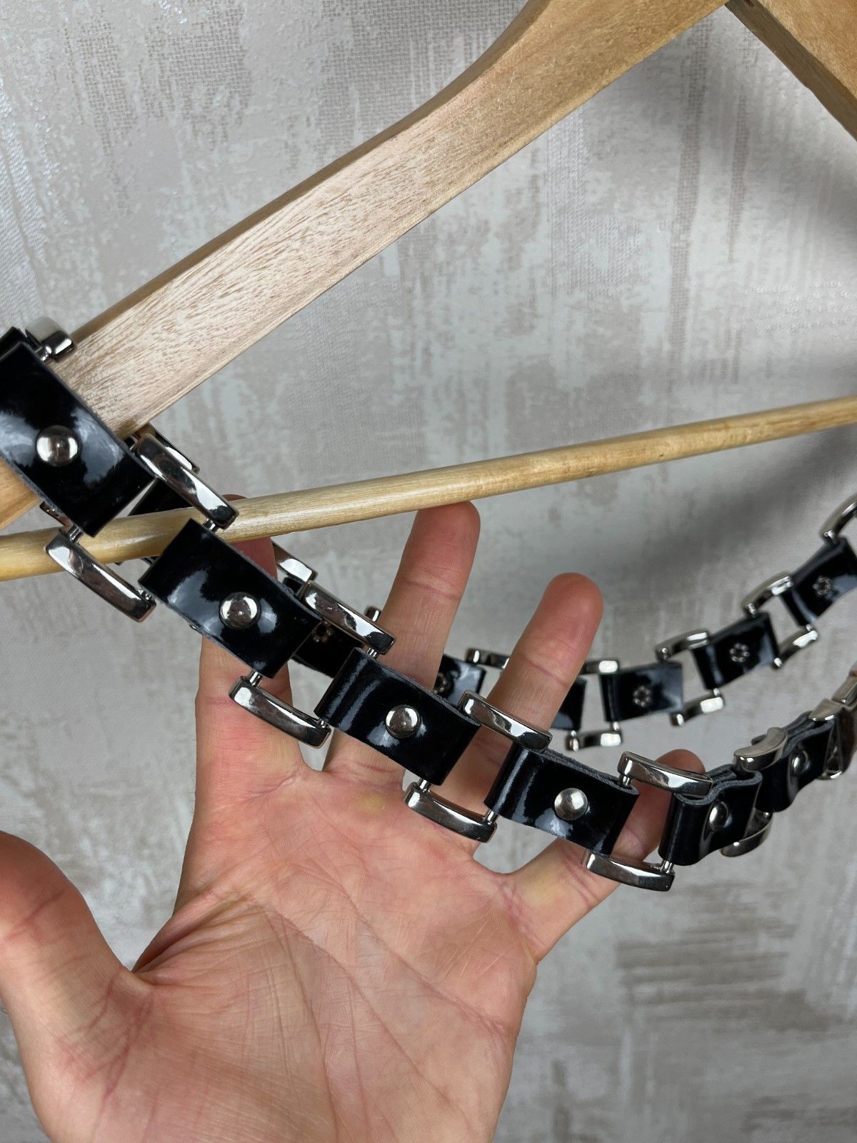 Other Avant Garde Polished Leather Rock Metal Belt Punk Crust Size ONE SIZE - 4 Thumbnail