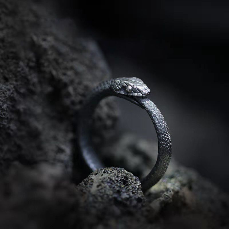 Jewelry Snake Vintage Jewelry Rings Open Chrome Ring (Size 7-13) Size ONE SIZE - 6 Thumbnail