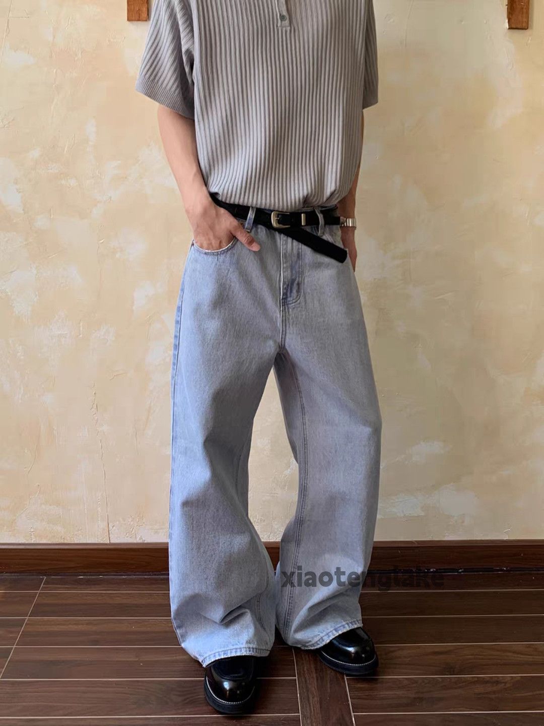 Jean xz distressed washed faded loose baggy hiphop jeans Size US 33 - 5 Thumbnail