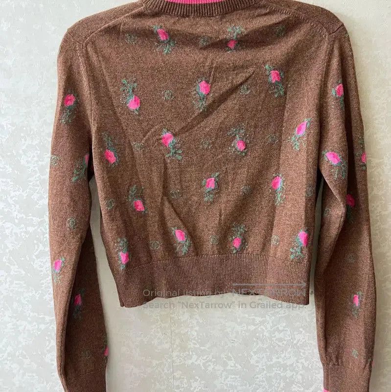 Chanel Chanel Brown Cashmere Sweater with Floral Design . Size S / US 4 / IT 40 - 2 Thumbnail