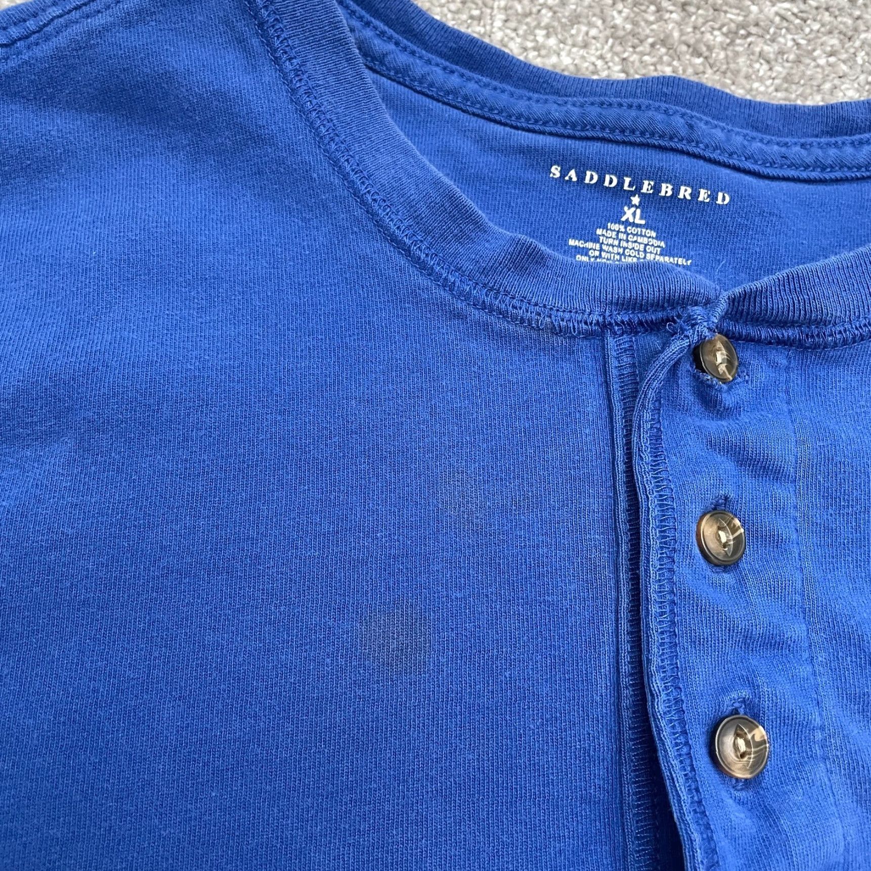 Vintage Saddlebred Men's XL Blue Long Sleeve Henley Shirt Casual Outdoor Cotton Activewear Size US XL / EU 56 / 4 - 4 Thumbnail