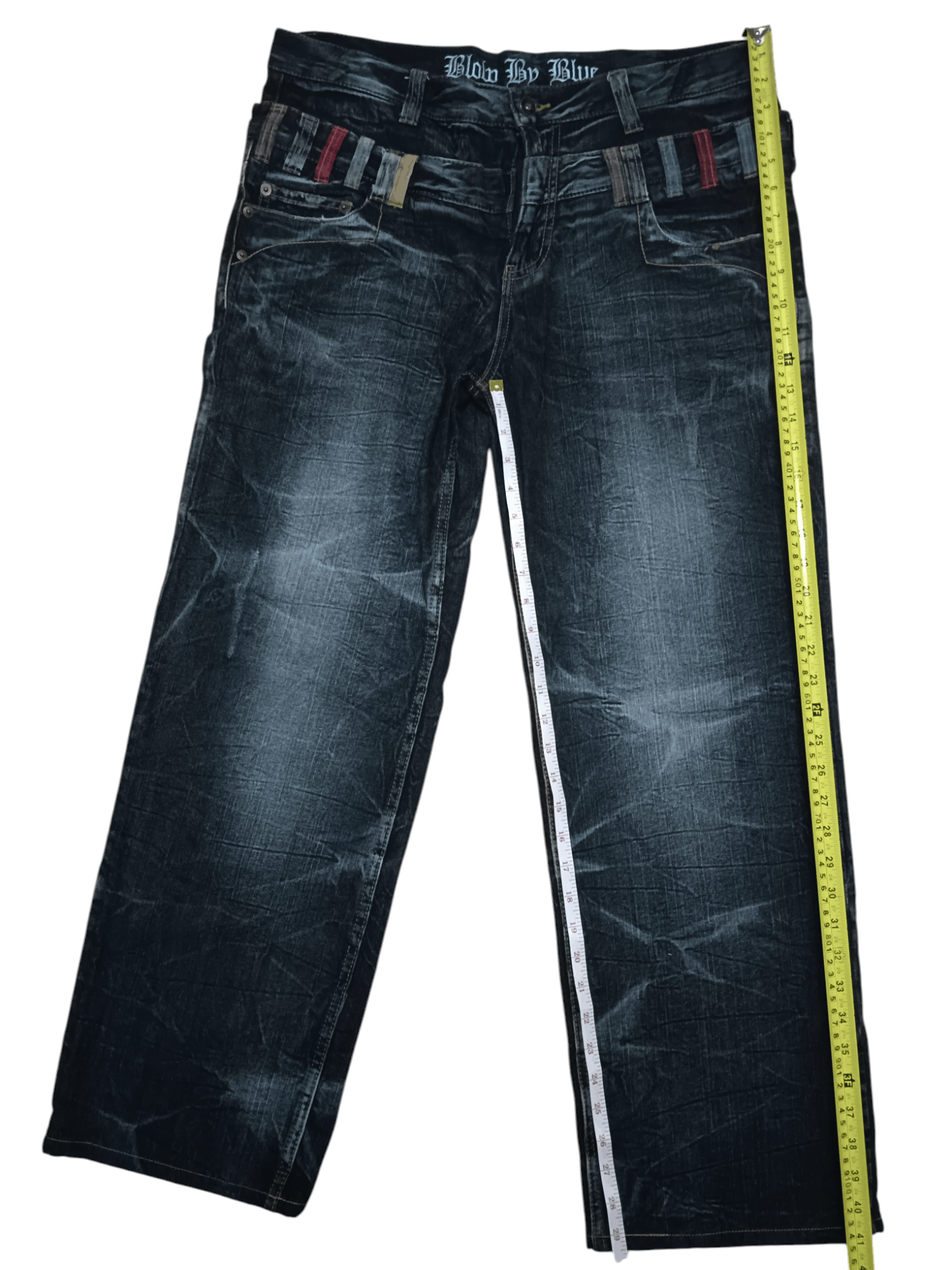Blue Blue Japan 🔥FYE🔥Blow By Blue Double Waist Punk Jeans Size US 34 / EU 50 - 5 Thumbnail