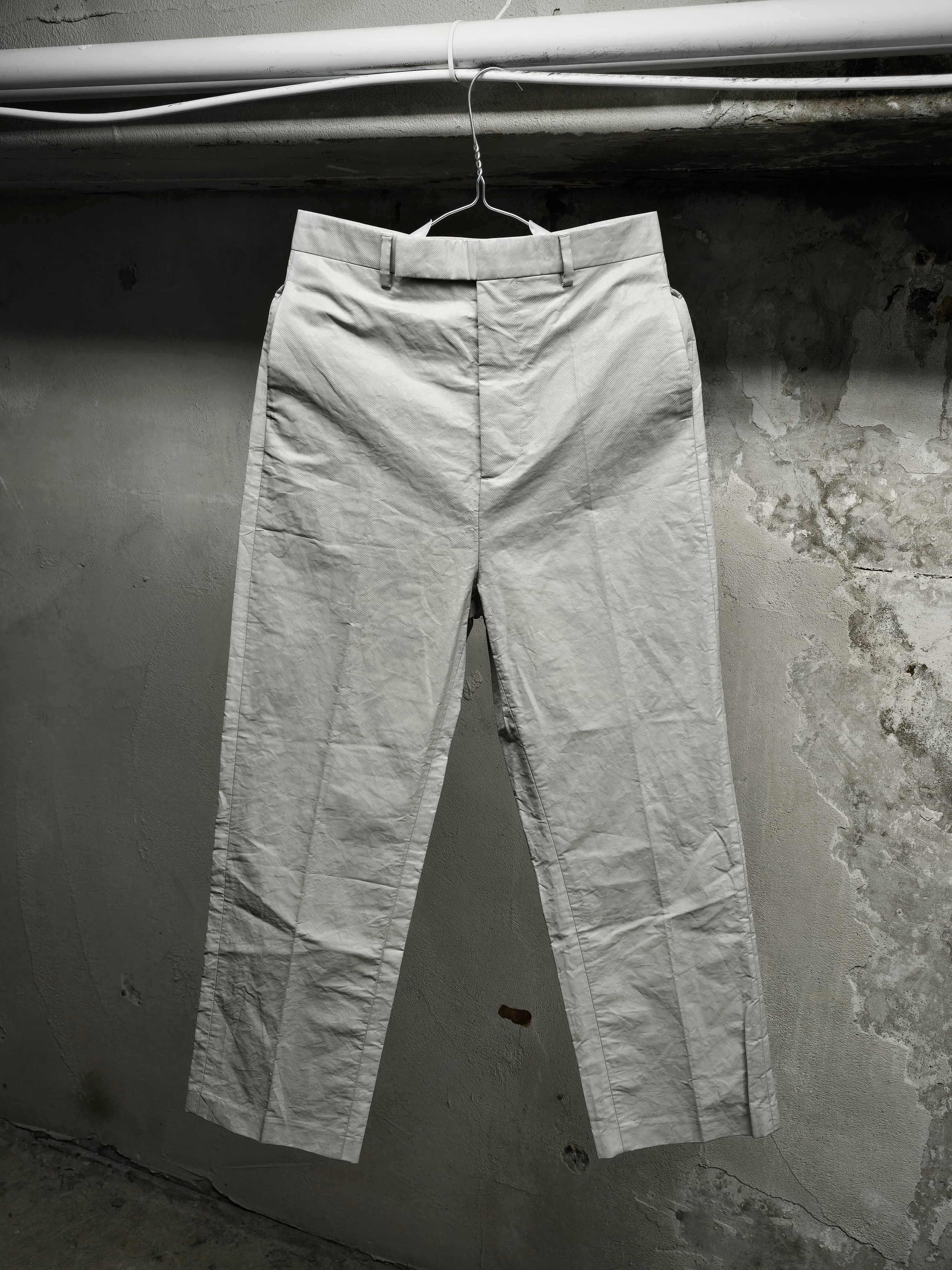 Rick Owens Rick Owens SS19 "BABEL" OYSTER Coated 'Bolans' Crop Pants Size US 36 / EU 52 - 1 Thumbnail