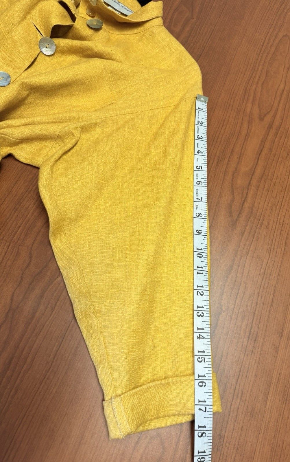 Other Spin Studio 100% Linen Women M Yellow Mustard Boxy USA Size M / US 6-8 / IT 42-44 - 13 Thumbnail