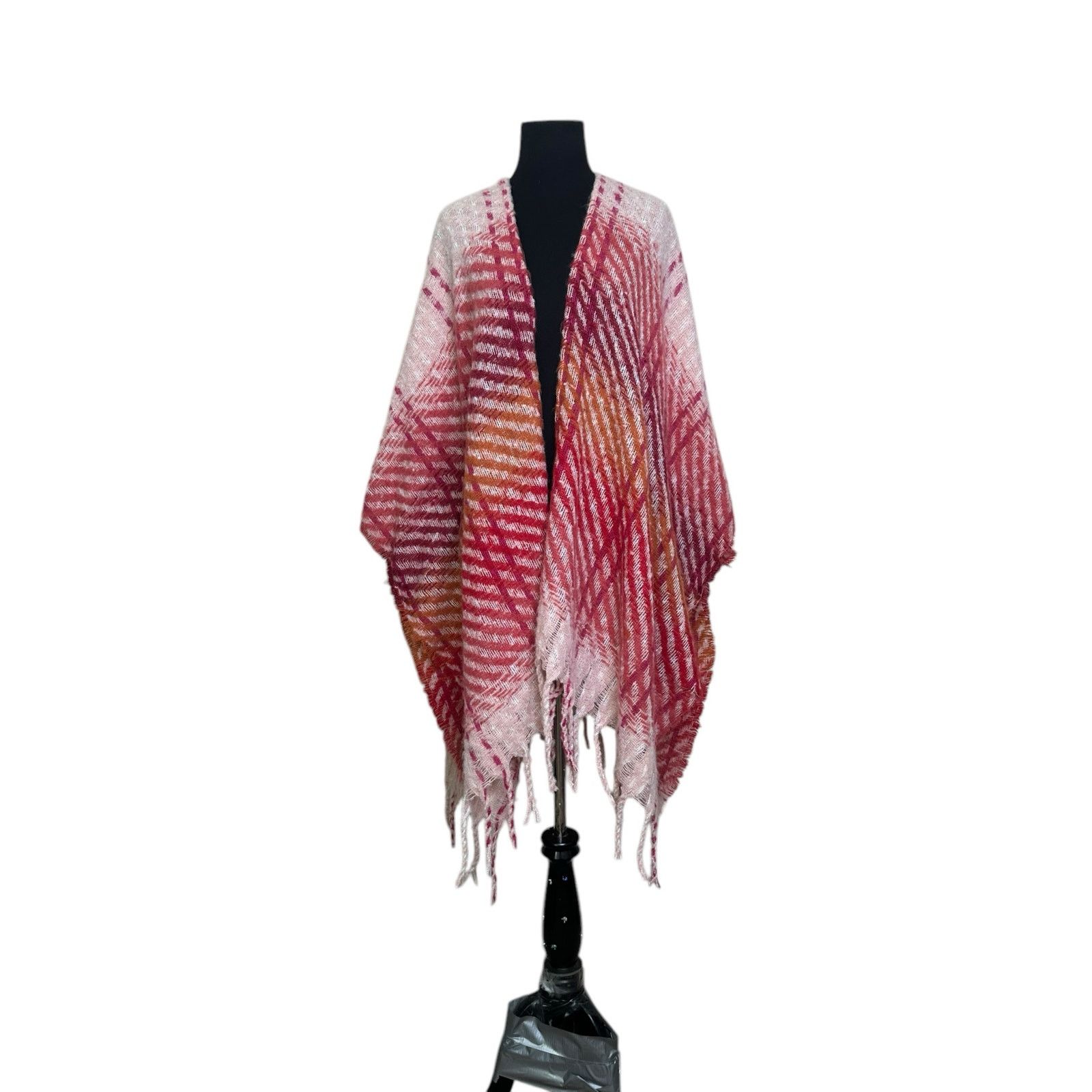 Vince Camuto Vince Camuto Striped Tie Waist Ruana Wrap size One Size Size ONE SIZE - 7 Thumbnail