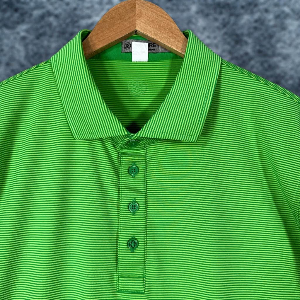 G/FORE G/FORE Polo Shirt Mens L Green Feeder Striped Golf Performance Top Size US L / EU 52-54 / 3 - 1 Thumbnail