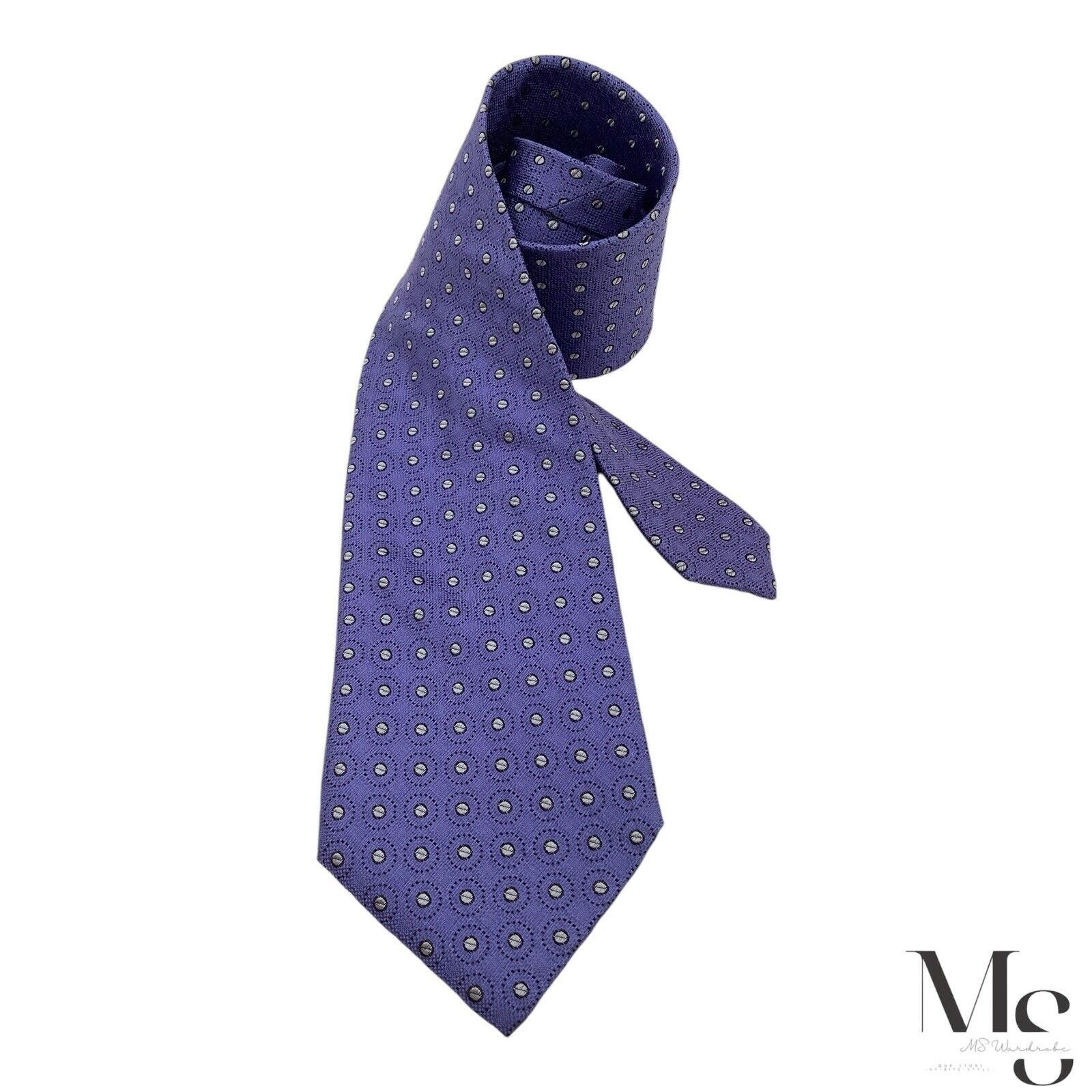Giorgio Armani $125 GIORGIO ARMANI Blue Geometric Silk Blend Tie Made In It Size ONE SIZE - 1 Thumbnail