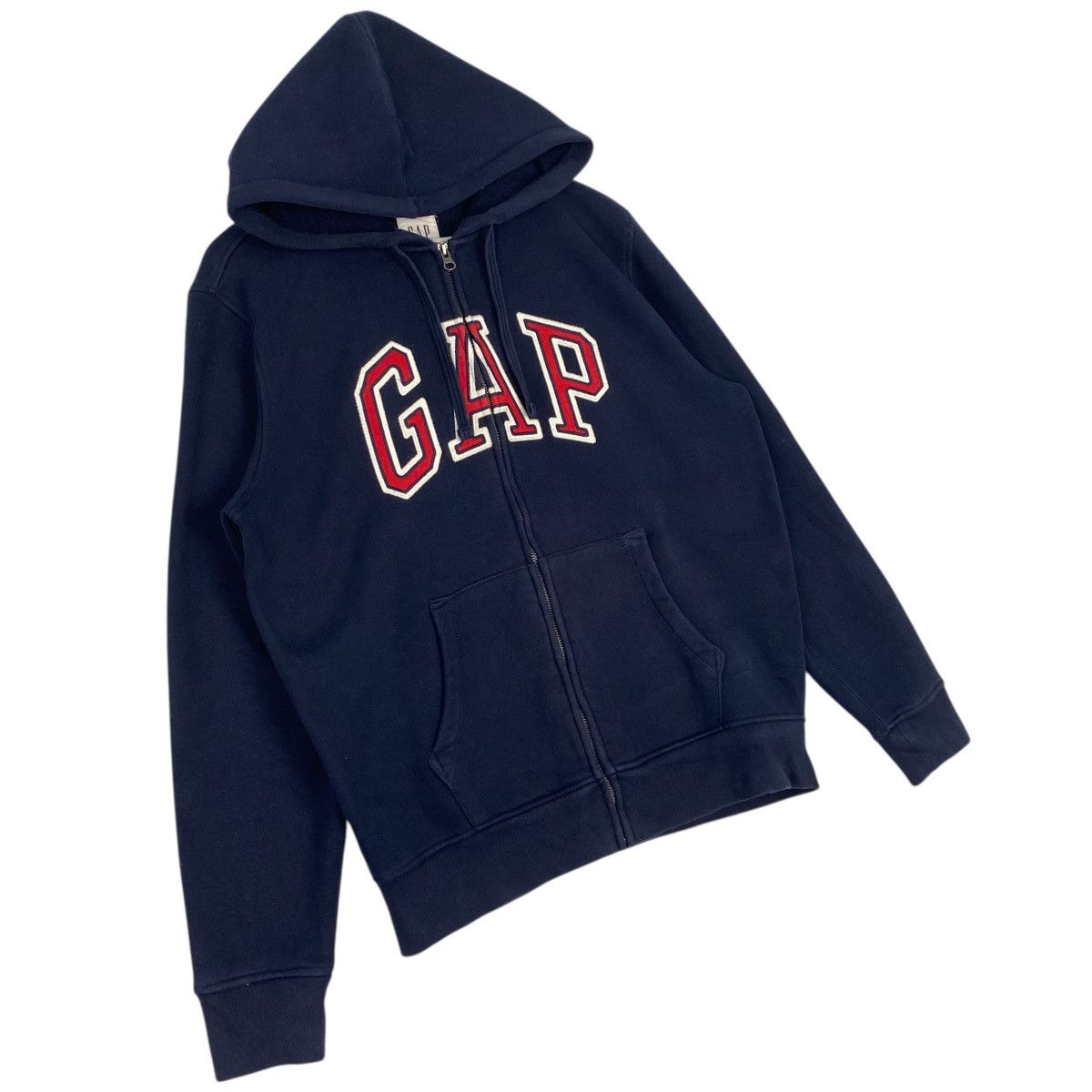 Other Vintage GAP Hoodie Full Zip Big Logo Embroidered NavyBlue Size US L / EU 52-54 / 3 - 3 Thumbnail